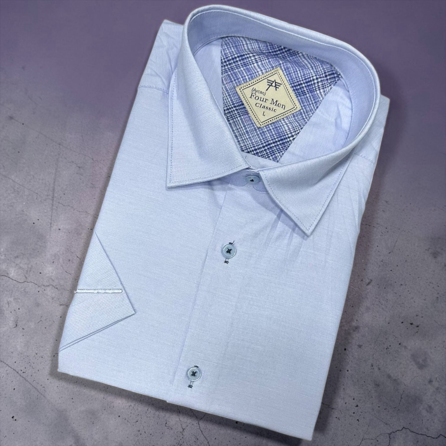Linen Keten Klasik %100 Cotton Kısa Kollu Terletmeyen Gömlek 