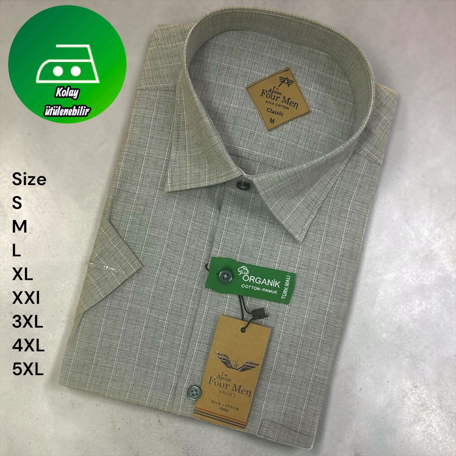 Linen Keten Klasik %100 Cotton Kısa Kollu Terletmeyen Gömlek 