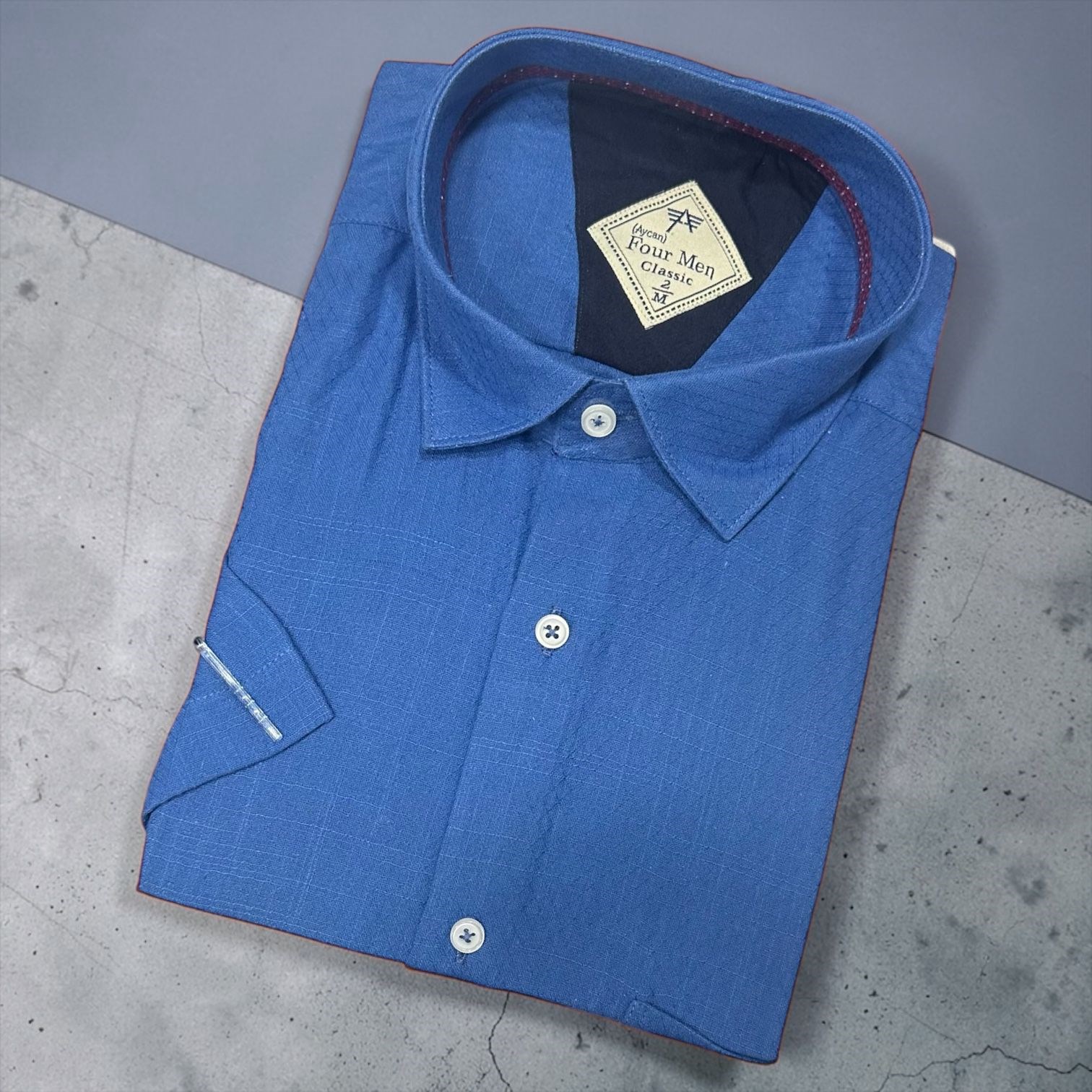 Linen Keten Klasik %100 Cotton Kısa Kollu Terletmeyen Gömlek 