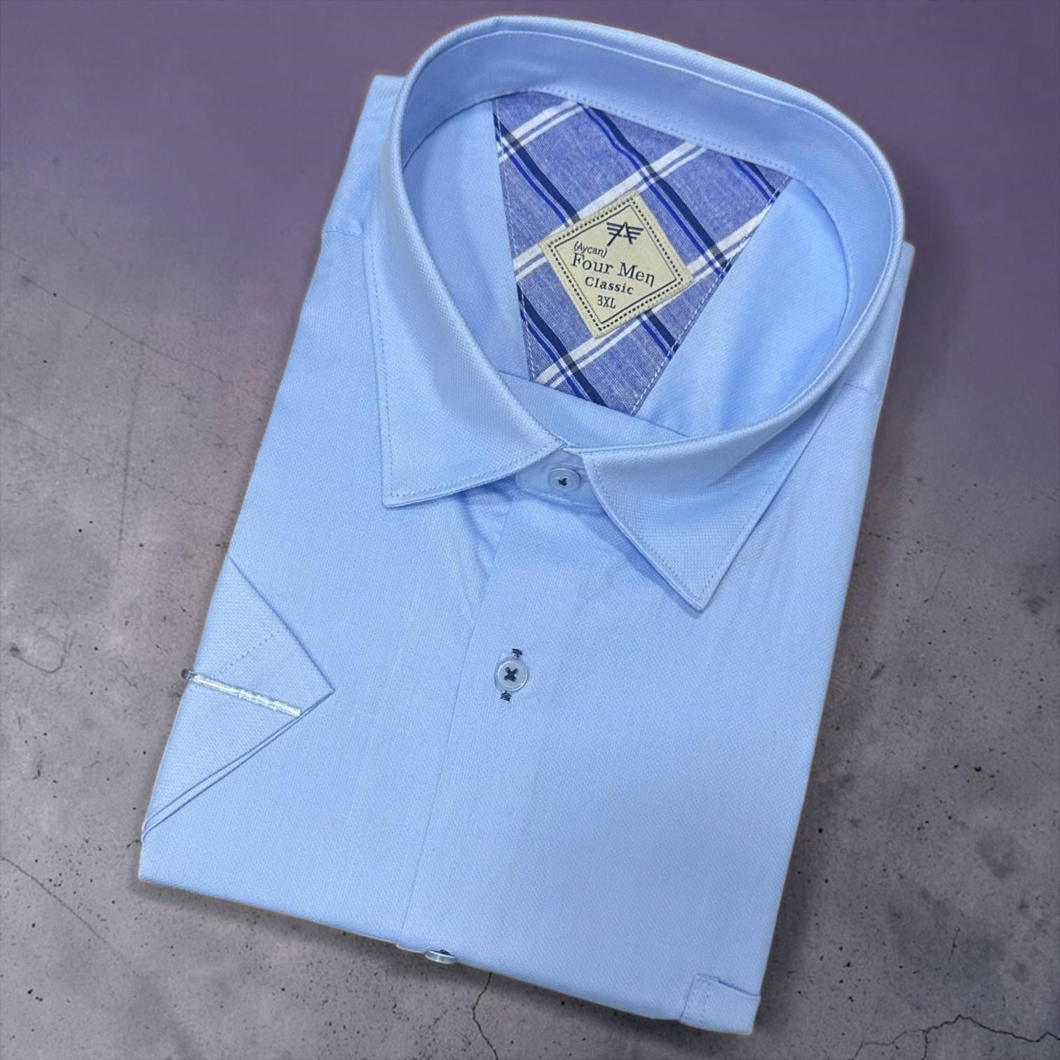 Linen Keten Klasik %100 Cotton Kısa Kollu Terletmeyen Gömlek 