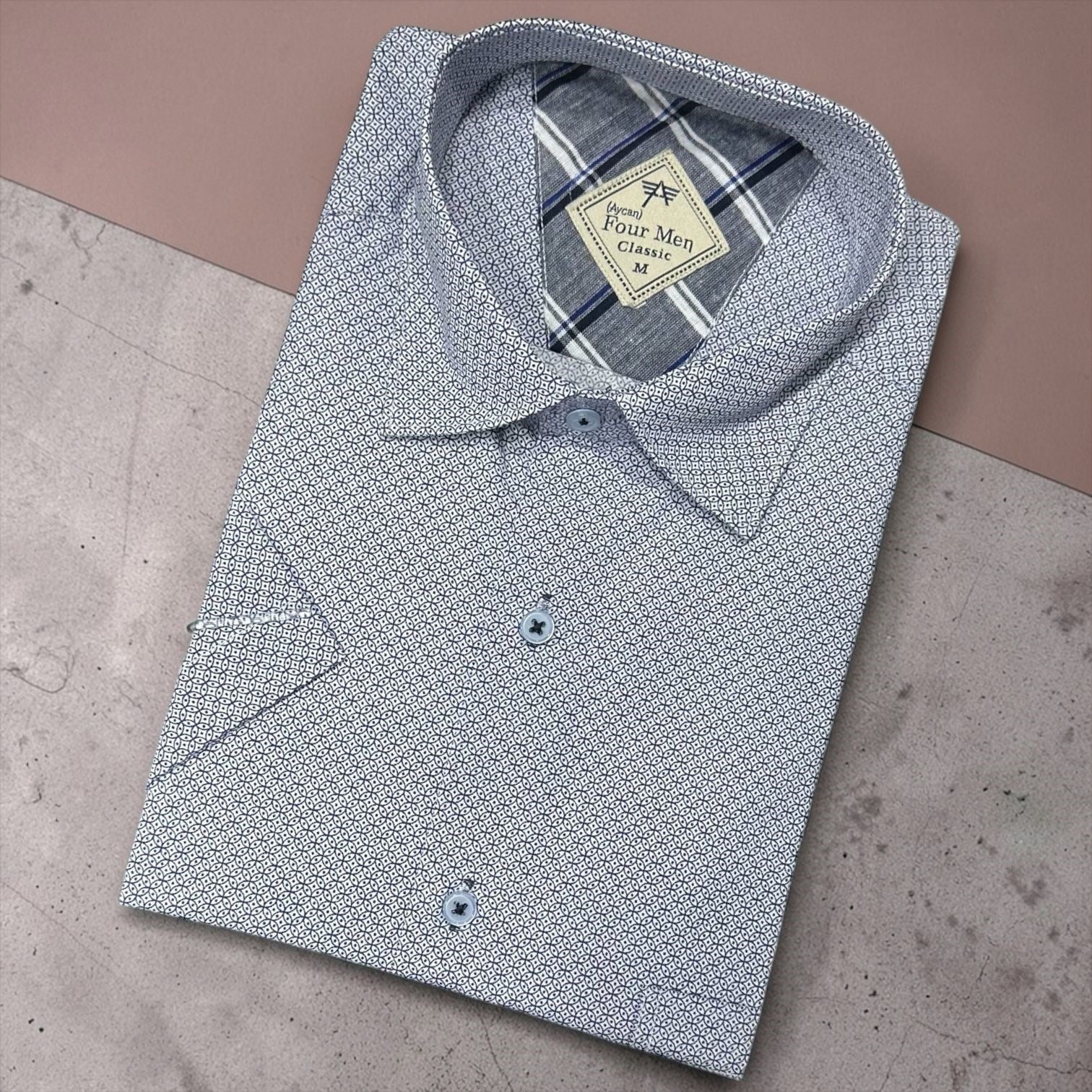 Linen Keten Klasik %100 Cotton Kısa Kollu Terletmeyen Gömlek 