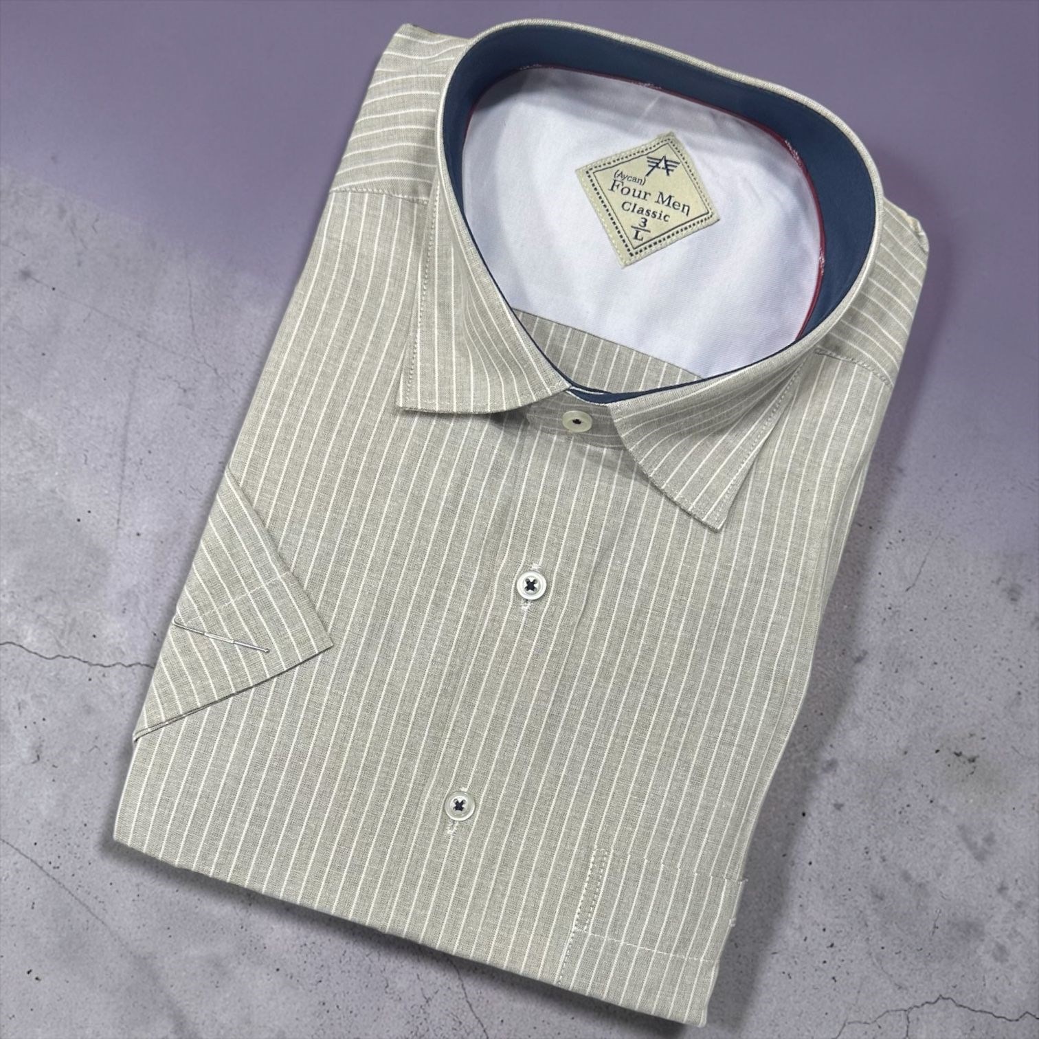 Linen Keten Klasik %100 Cotton Kısa Kollu Terletmeyen Gömlek 