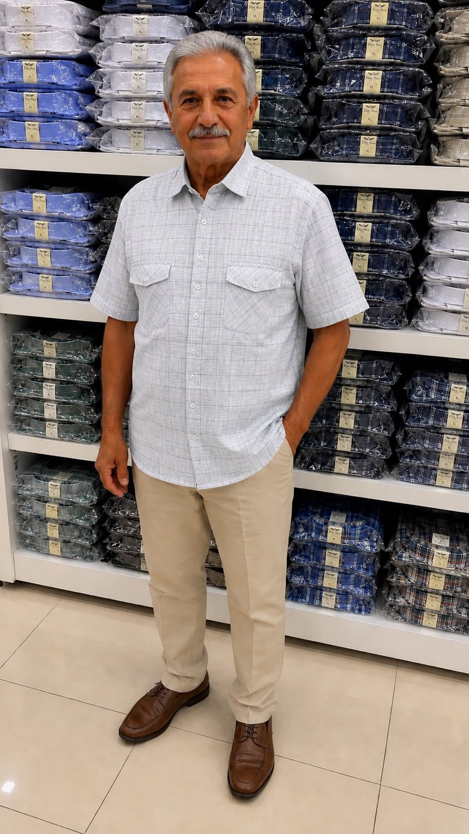 Linen Keten Klasik %100 Cotton Kısa Kollu Çift Cepli Terletmeyen Gömlek 