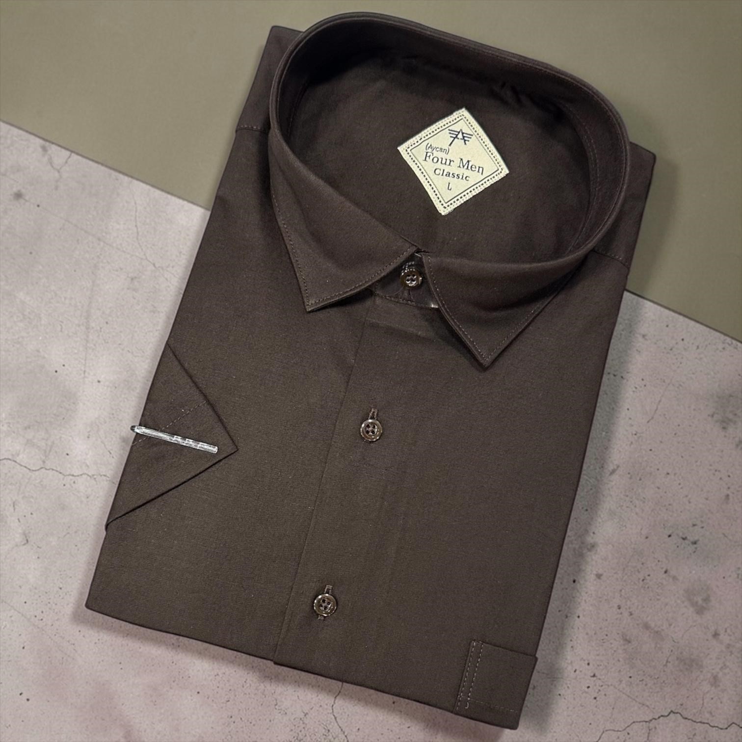 Linen Keten Klasik %100 Cotton Kısa Kollu Terletmeyen Gömlek 