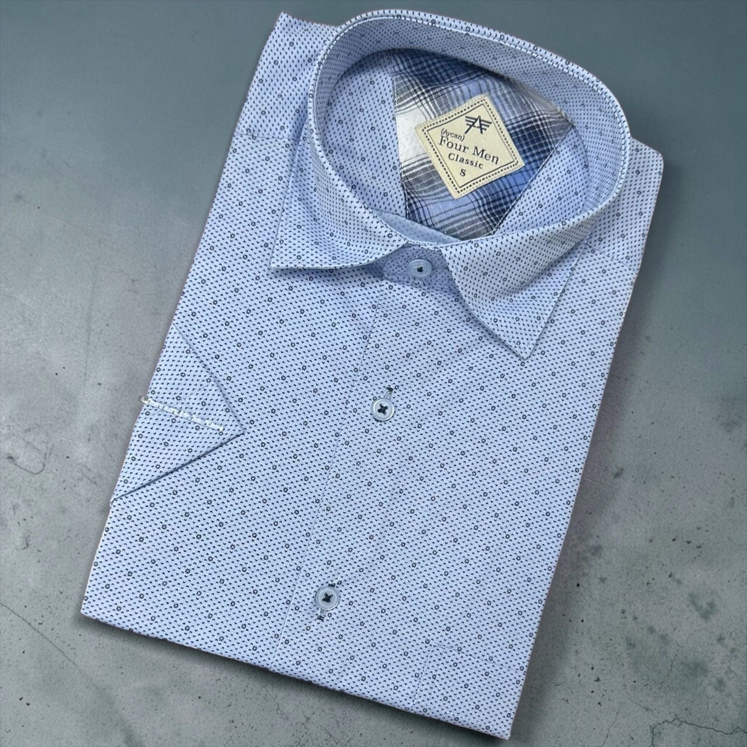 Linen Keten Klasik %100 Cotton Kısa Kollu Terletmeyen Gömlek 