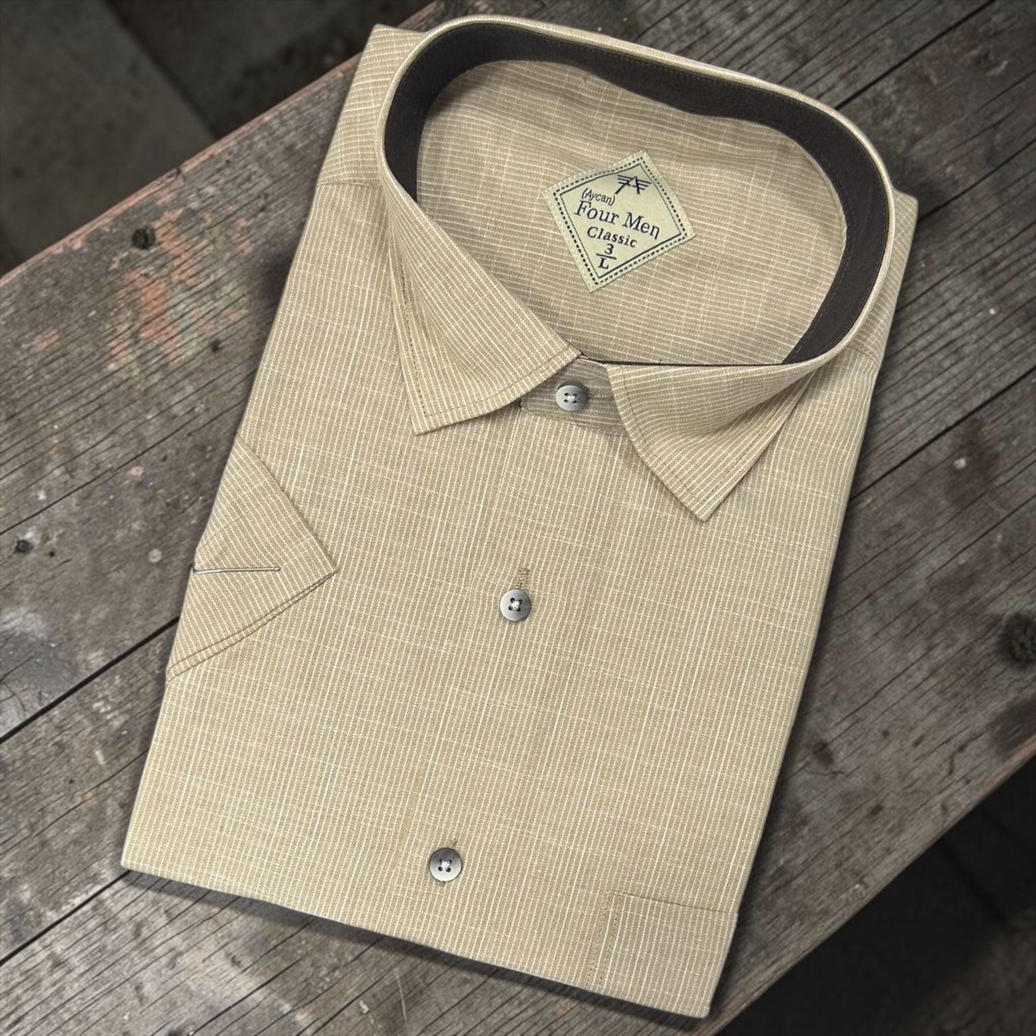 Linen Keten Klasik %100 Cotton Kısa Kollu Terletmeyen Gömlek 