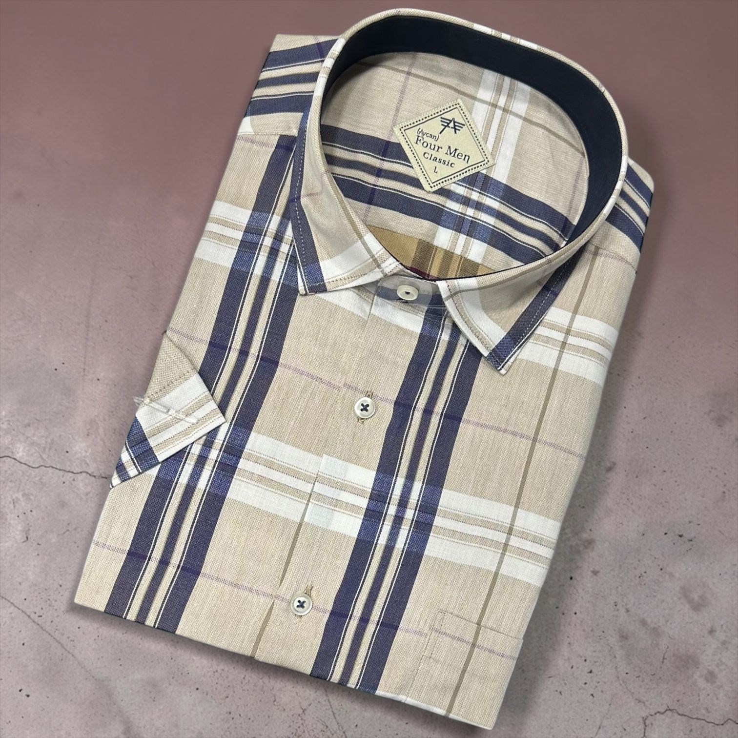 Linen Keten Klasik %100 Cotton Kısa Kollu Terletmeyen Gömlek 