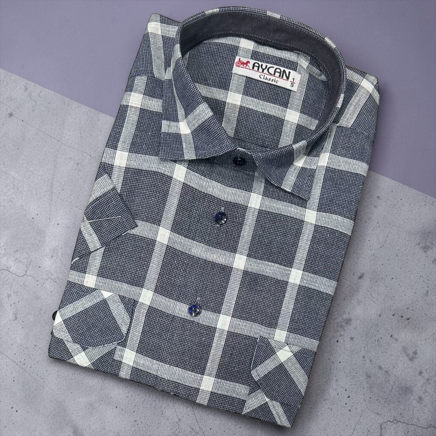 Linen Keten Klasik %100 Cotton Kısa Kollu Terletmeyen Gömlek 