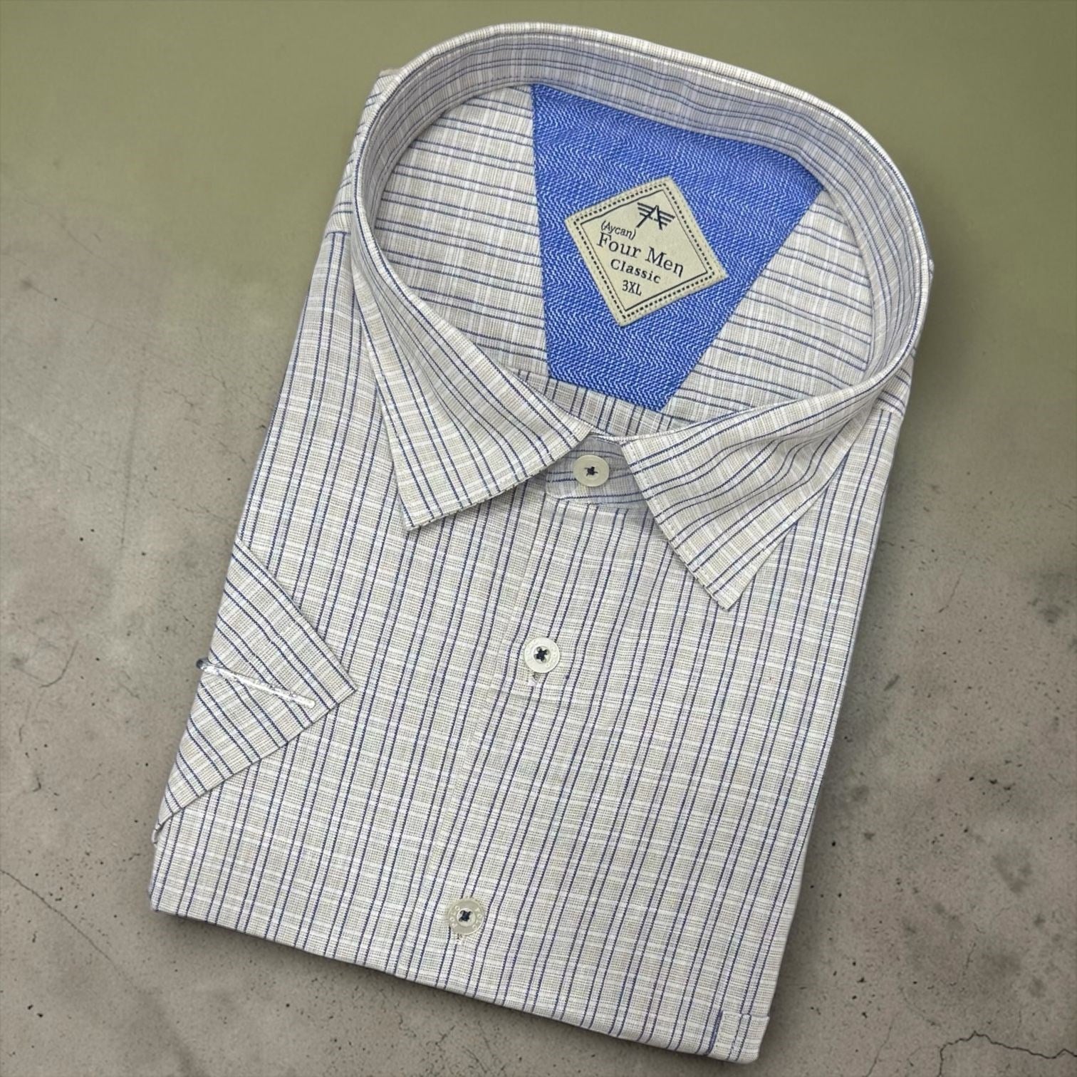 Linen Keten Klasik %100 Cotton Kısa Kollu Terletmeyen Gömlek 