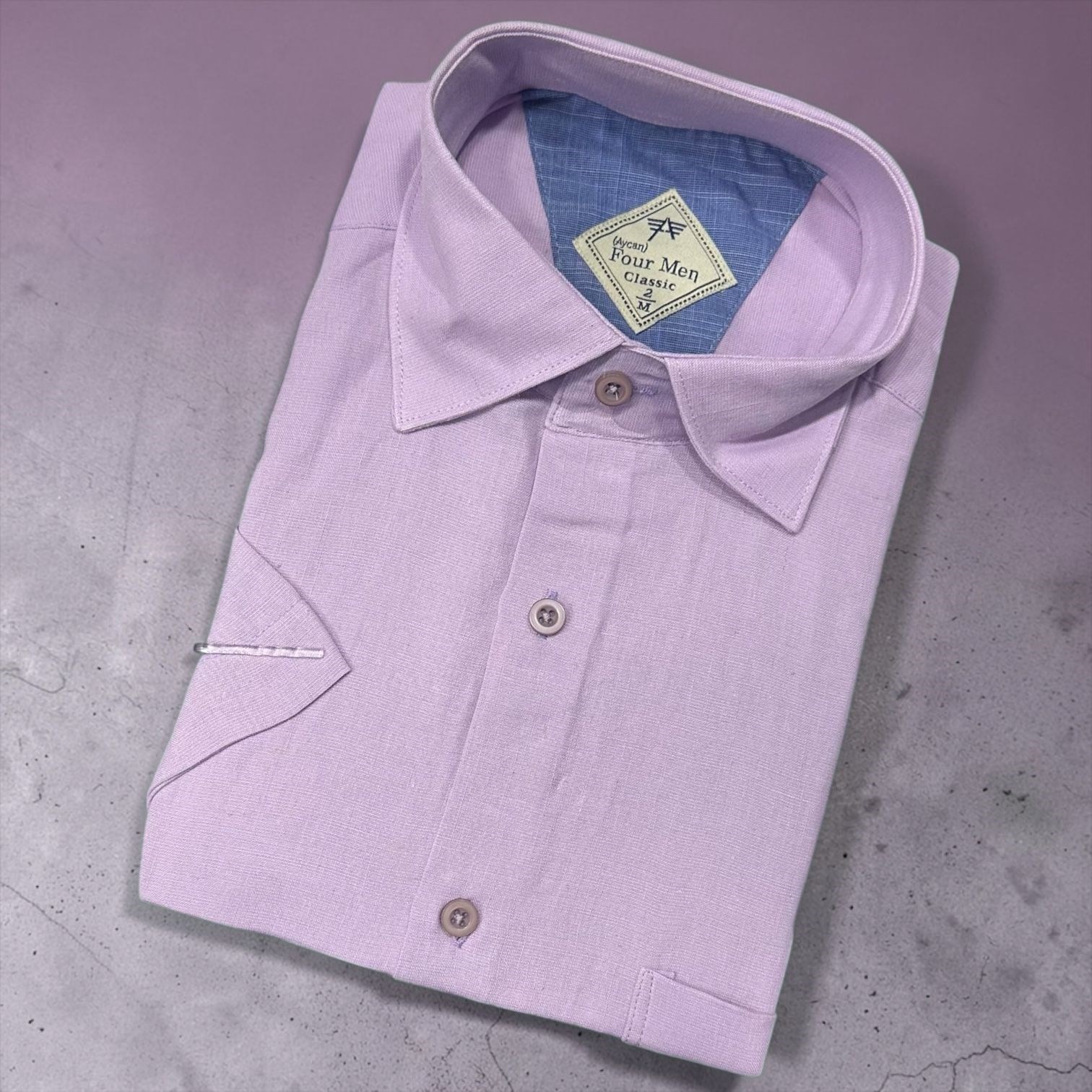 Linen Keten Klasik %100 Cotton Kısa Kollu Terletmeyen Gömlek 