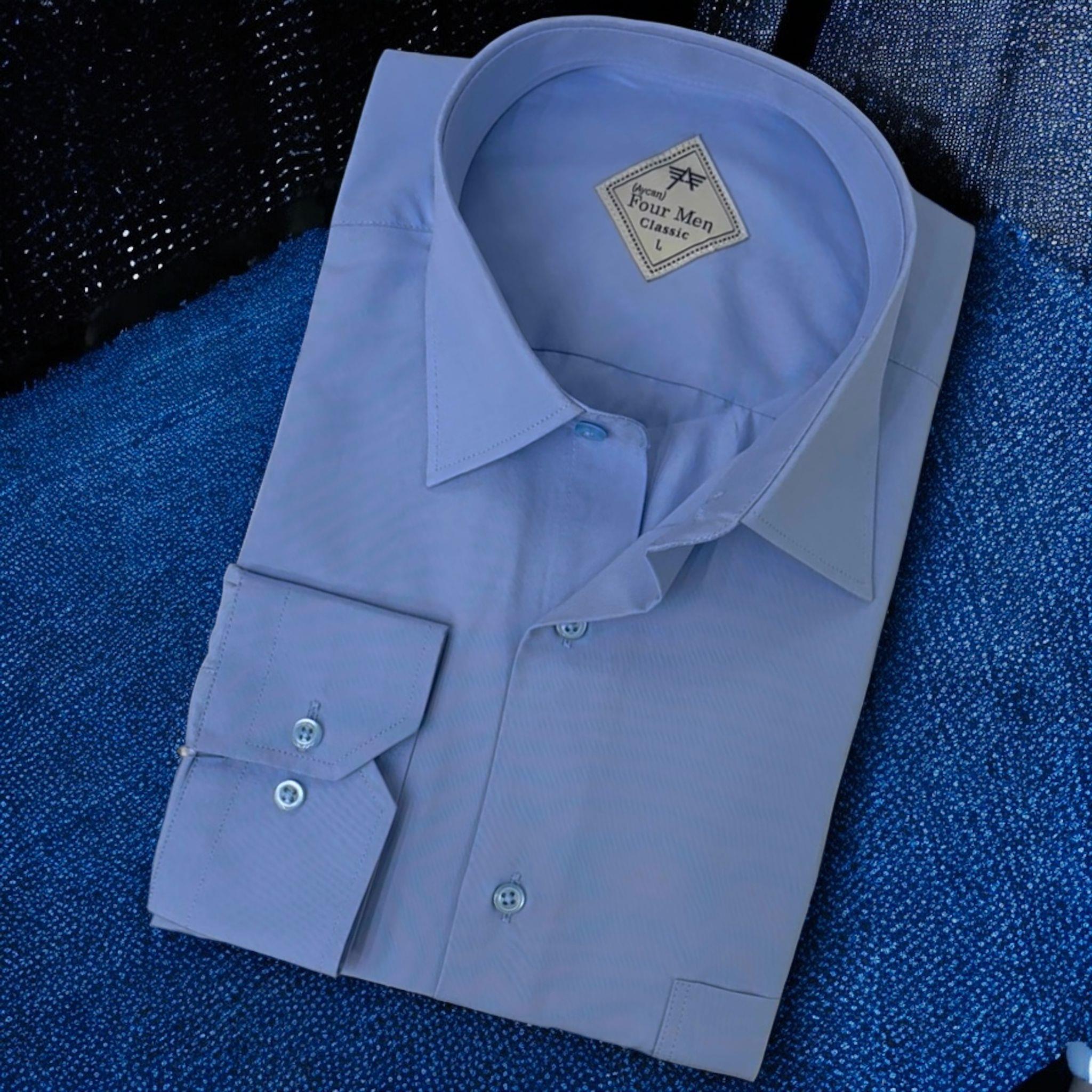 Linen Keten Klasik %100 Cotton Uzun Kollu Terletmeyen Mavi Gömlek (Regular Kalıp)