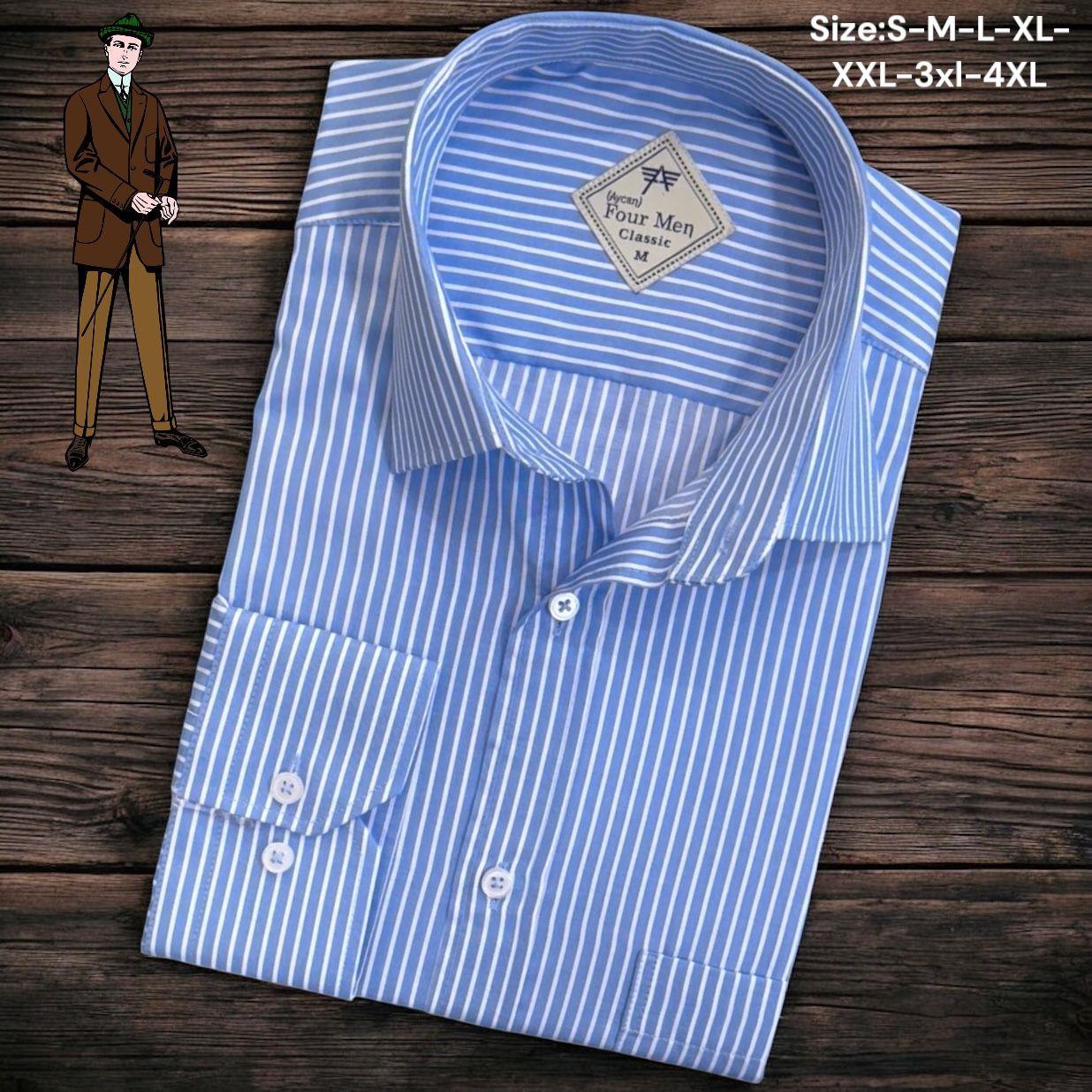 Linen Keten Klasik %100 Cotton Uzun Kollu Terletmeyen Tek Cepli Kapaklı Mavi Gömlek (Regular Kalıp)