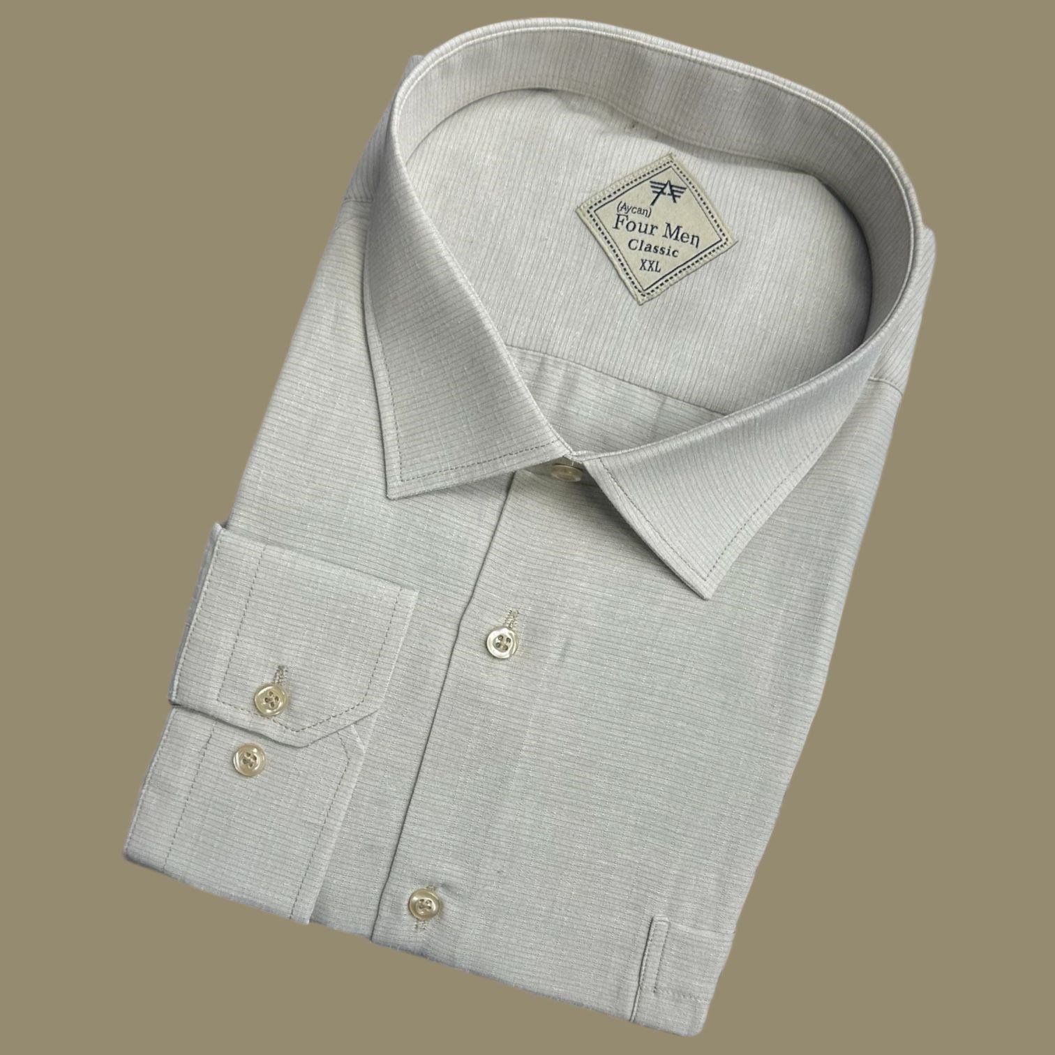 Linen Keten Klasik %100 Cotton Uzun Kollu Terletmeyen Gömlek 