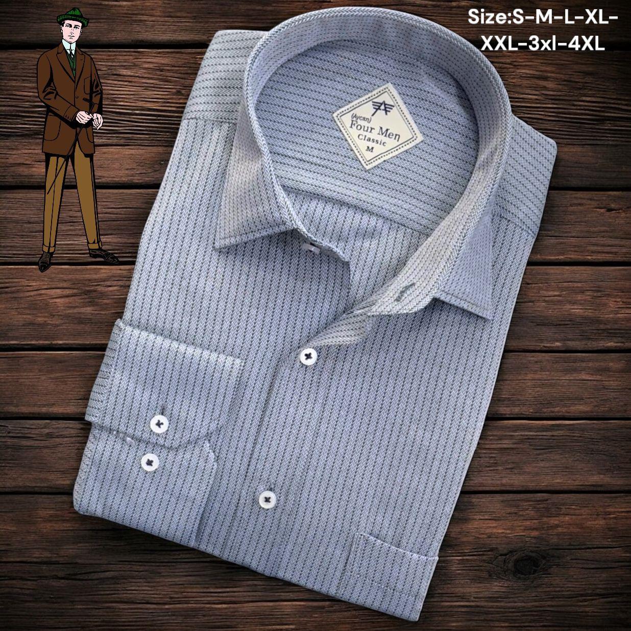 Linen Keten Klasik %100 Cotton Uzun Kollu Terletmeyen Tek Cepli Kapaklı Gri Gömlek (Regular Kalıp)