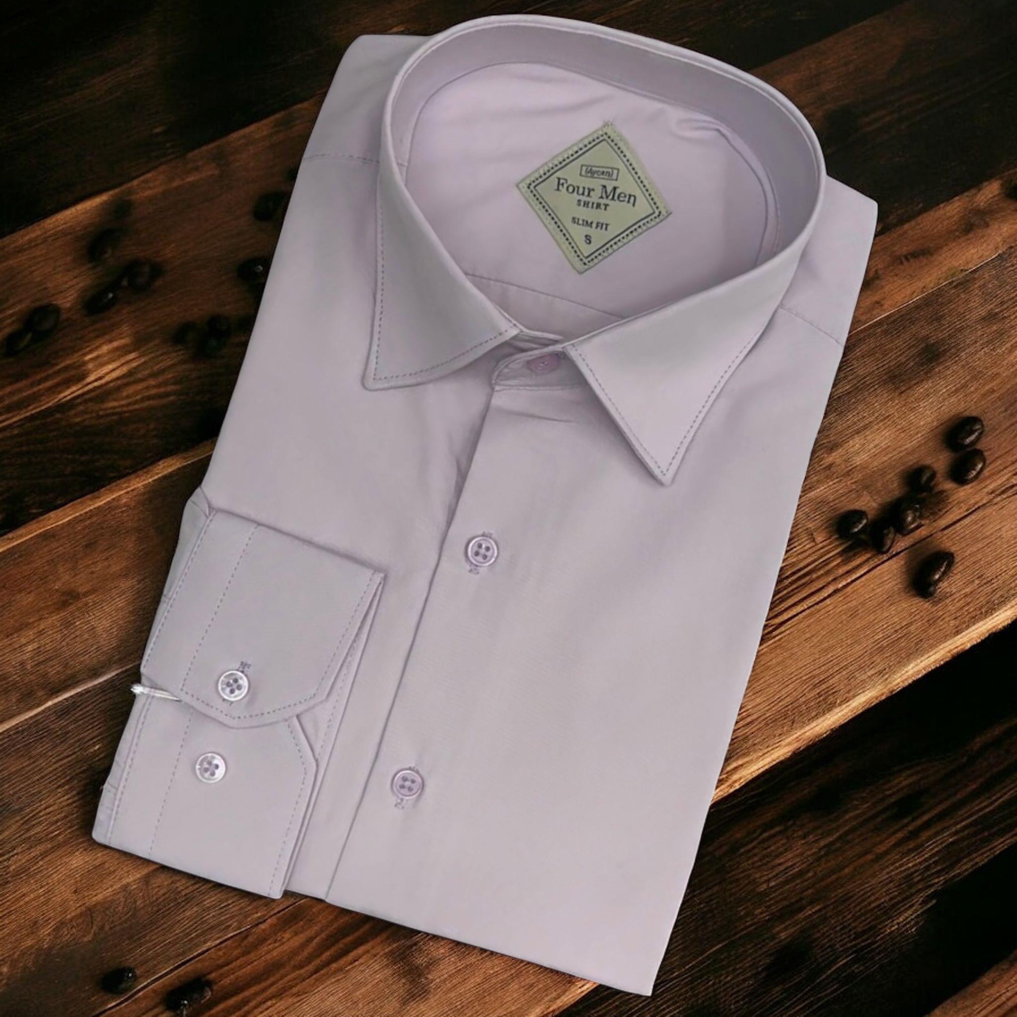 Linen Keten Klasik %100 Cotton Uzun Kollu Terletmeyen Lila Gömlek (Regular Kalıp)