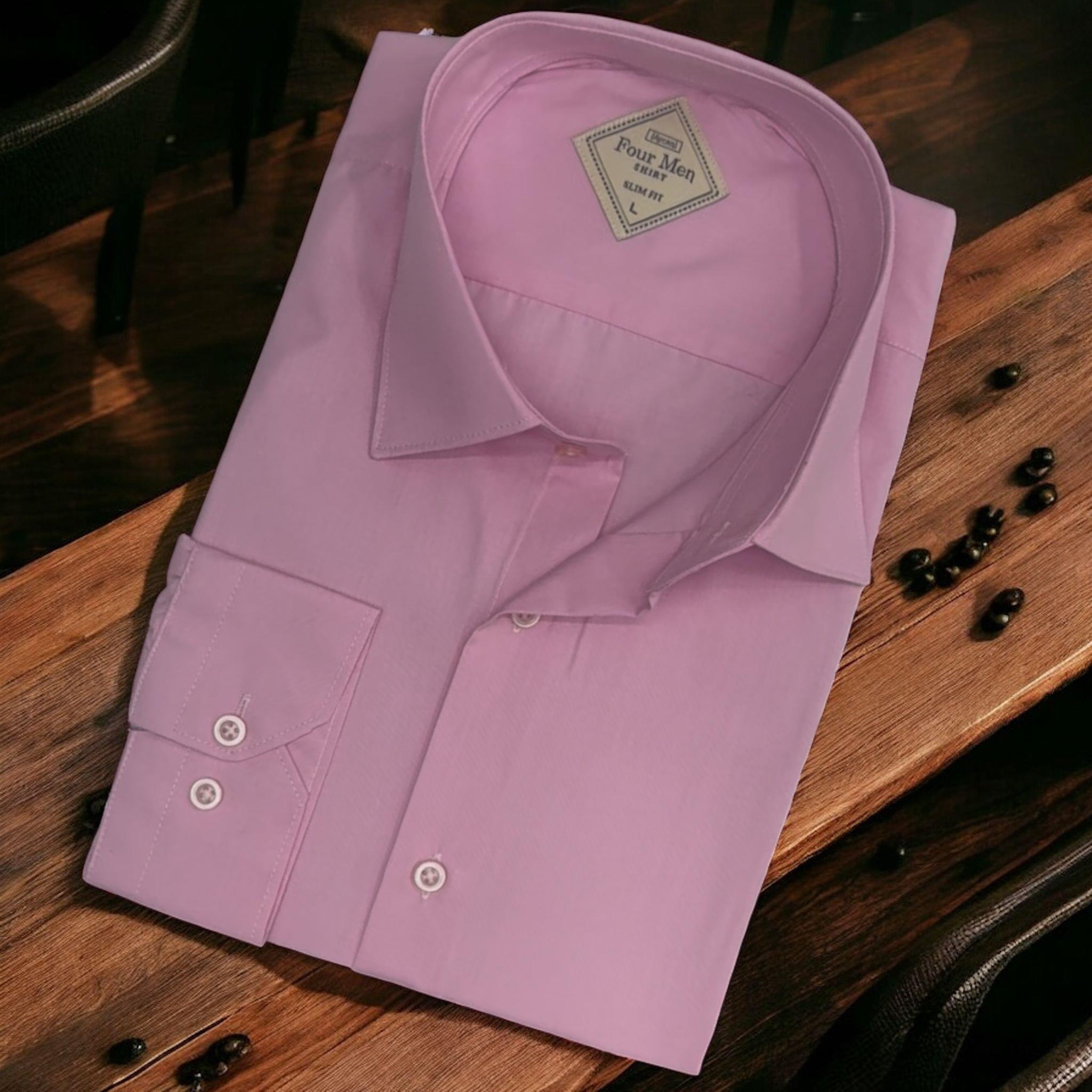Linen Keten Klasik %100 Cotton Uzun Kollu Terletmeyen Pembe Gömlek (Regular Kalıp)
