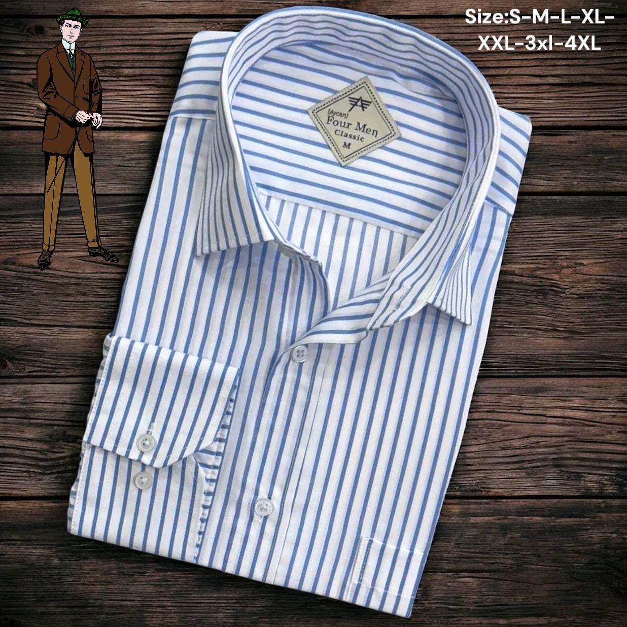 Linen Keten Klasik %100 Cotton Uzun Kollu Terletmeyen Tek Cepli Kapaklı Mavi Gömlek (Regular Kalıp)