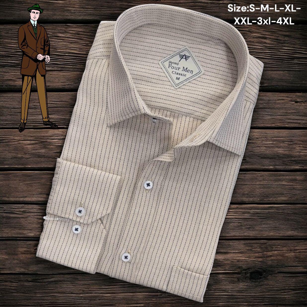 Linen Keten Klasik %100 Cotton Uzun Kollu Terletmeyen Tek Cepli Kapaklı Camel Gömlek (Regular Kalıp)