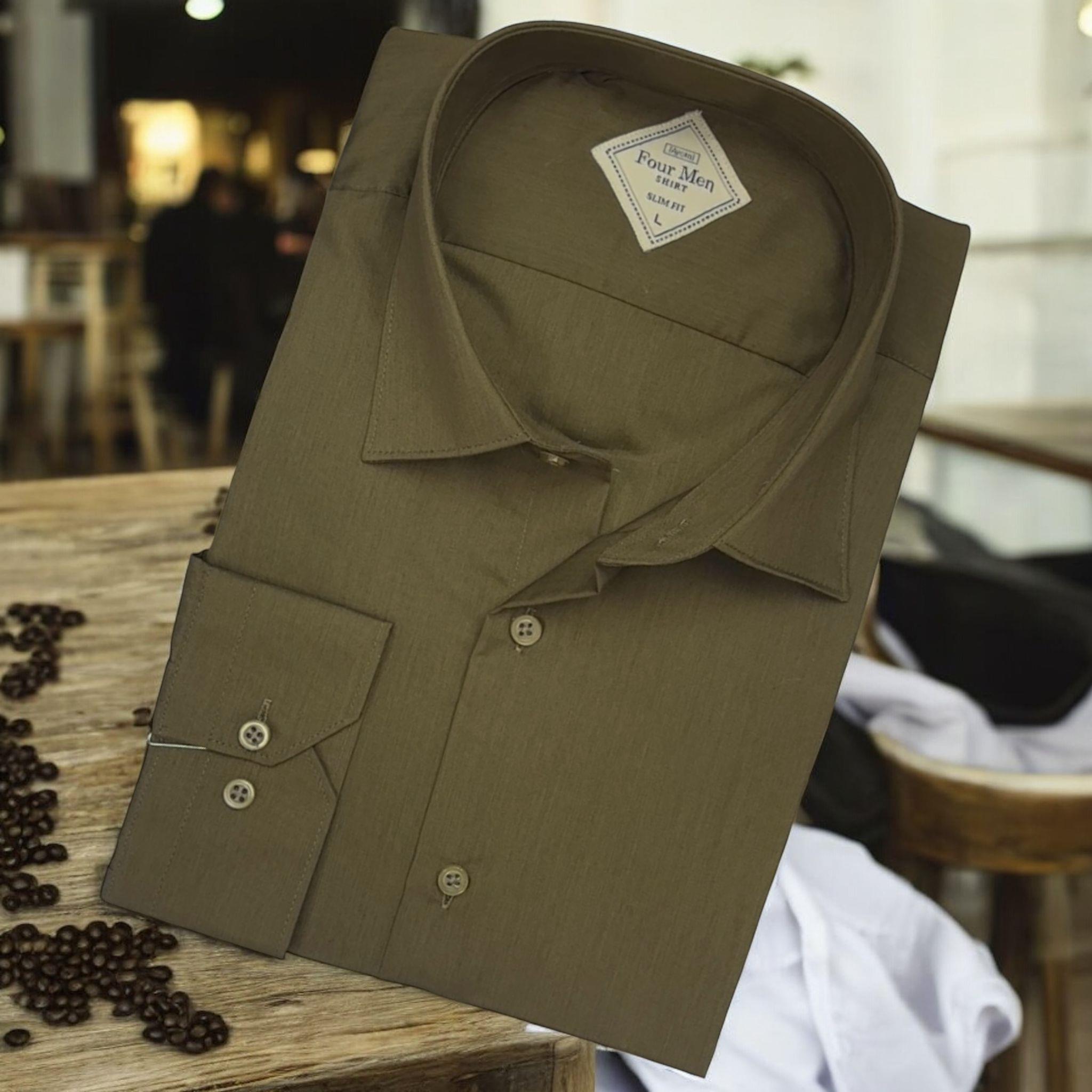 Linen Keten Klasik %100 Cotton Uzun Kollu Terletmeyen Tek Cepli Kapaklı Yeşil Gömlek (Regular Kalıp)