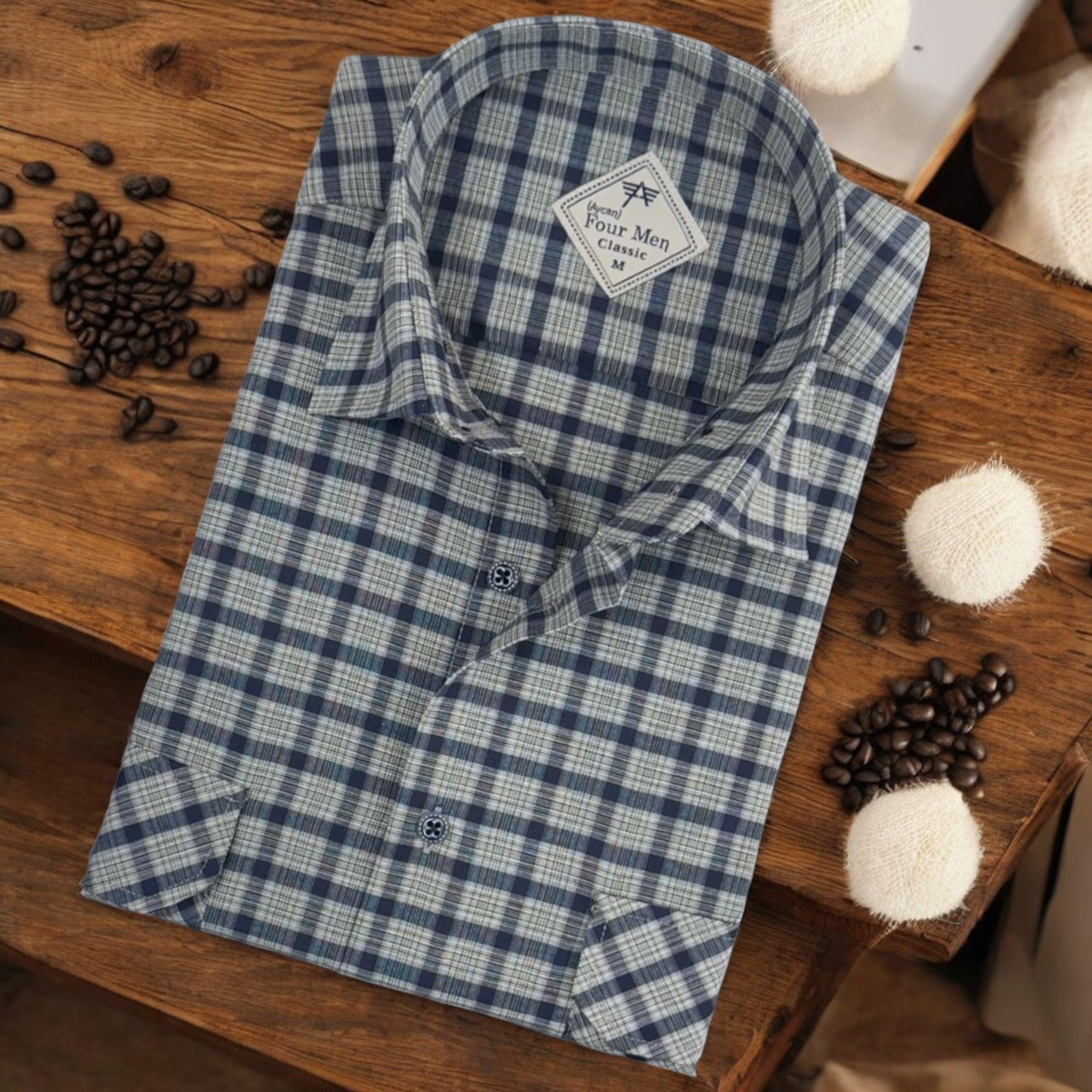 Linen Keten Klasik %100 Cotton Uzun Kollu Terletmeyen İki Cepli Kapaklı Gri Gömlek (Regular Kalıp)