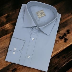 Linen Keten Klasik %100 Cotton Uzun Kollu Terletmeyen Mavi Gömlek (Slim Fit)