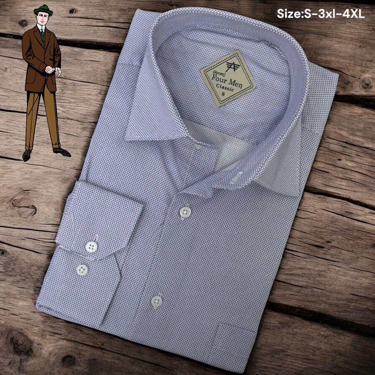 Linen Keten Klasik %100 Cotton Uzun Kollu Terletmeyen Tek Cepli Kapaklı Mavi Gömlek (Regular Kalıp)