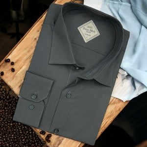 Linen Keten Klasik %100 Cotton Uzun Kollu Slim-Fit Terletmeyen Antrasit Gömlek (Slim Fit)