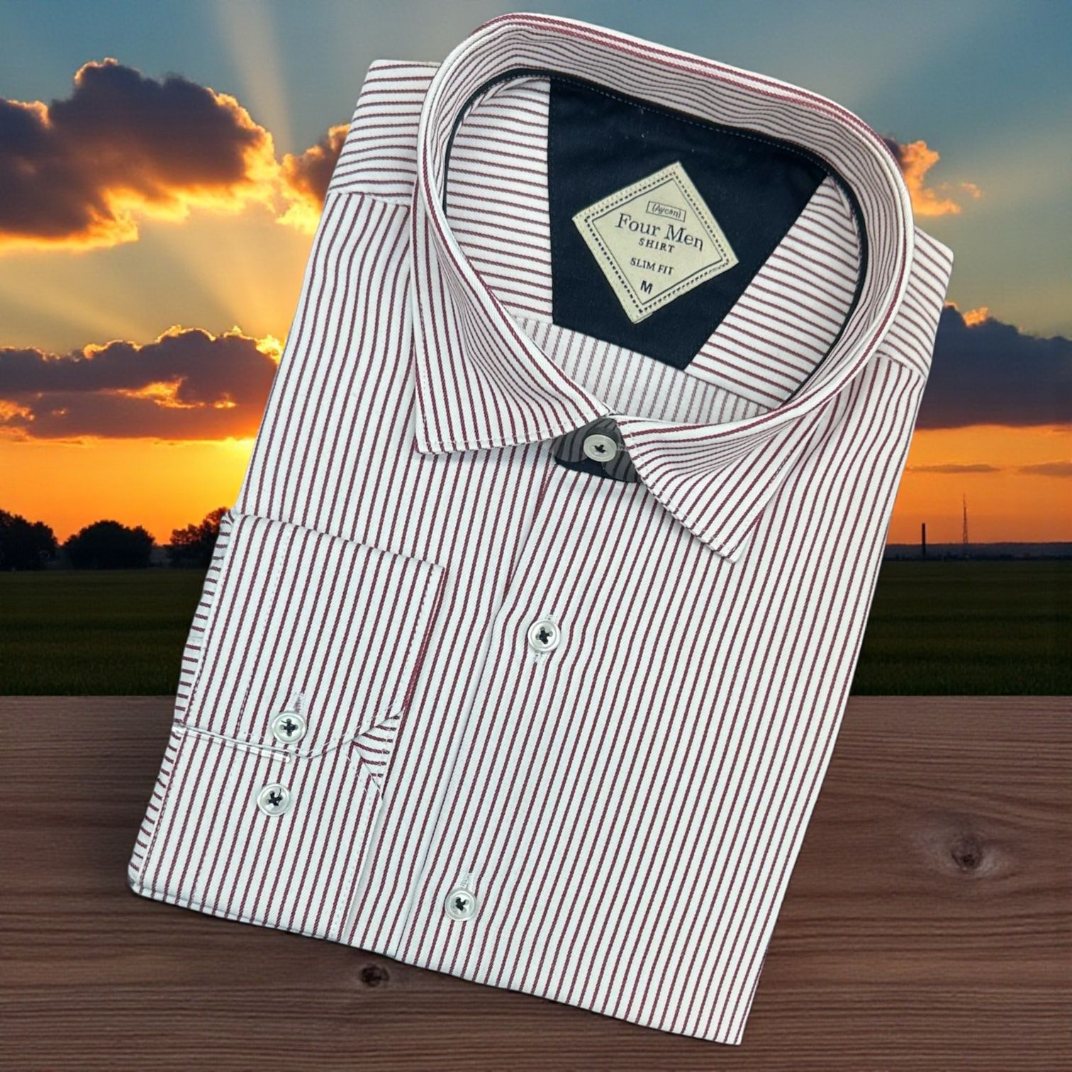 Linen Slim Fit Pamuklu Yakası Gizli Düğmeli Gömlek (Slim Fit Kalıp)