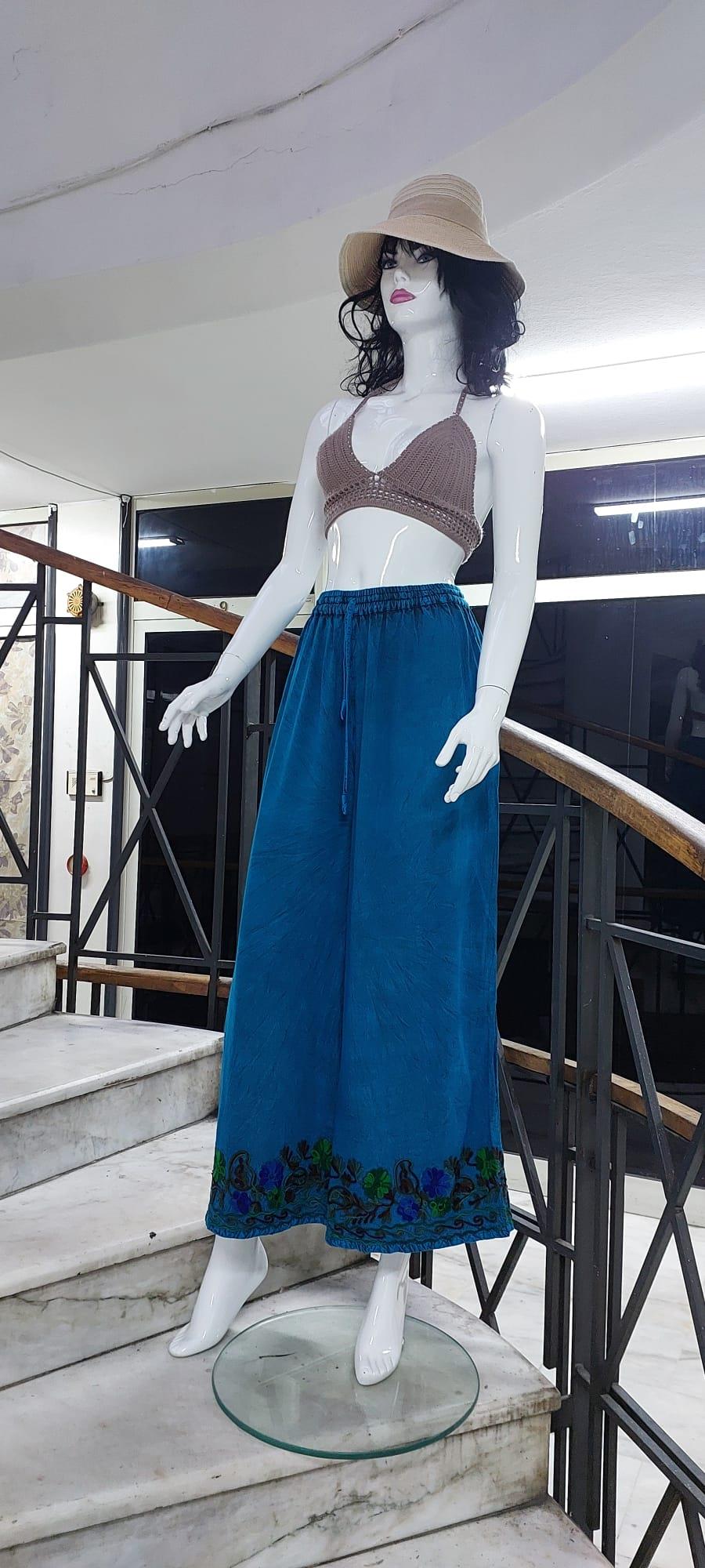 Otantik Nakış İşlemeli Harem Şalvar Lastikli  Pantolon
