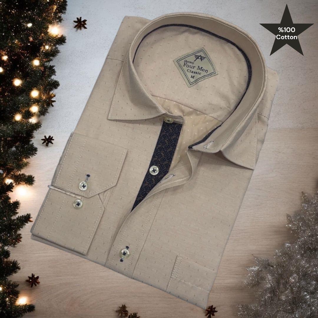 Pamuklu Oxford Uzun Kollu Unisex Gömlek (Slim Fit)
