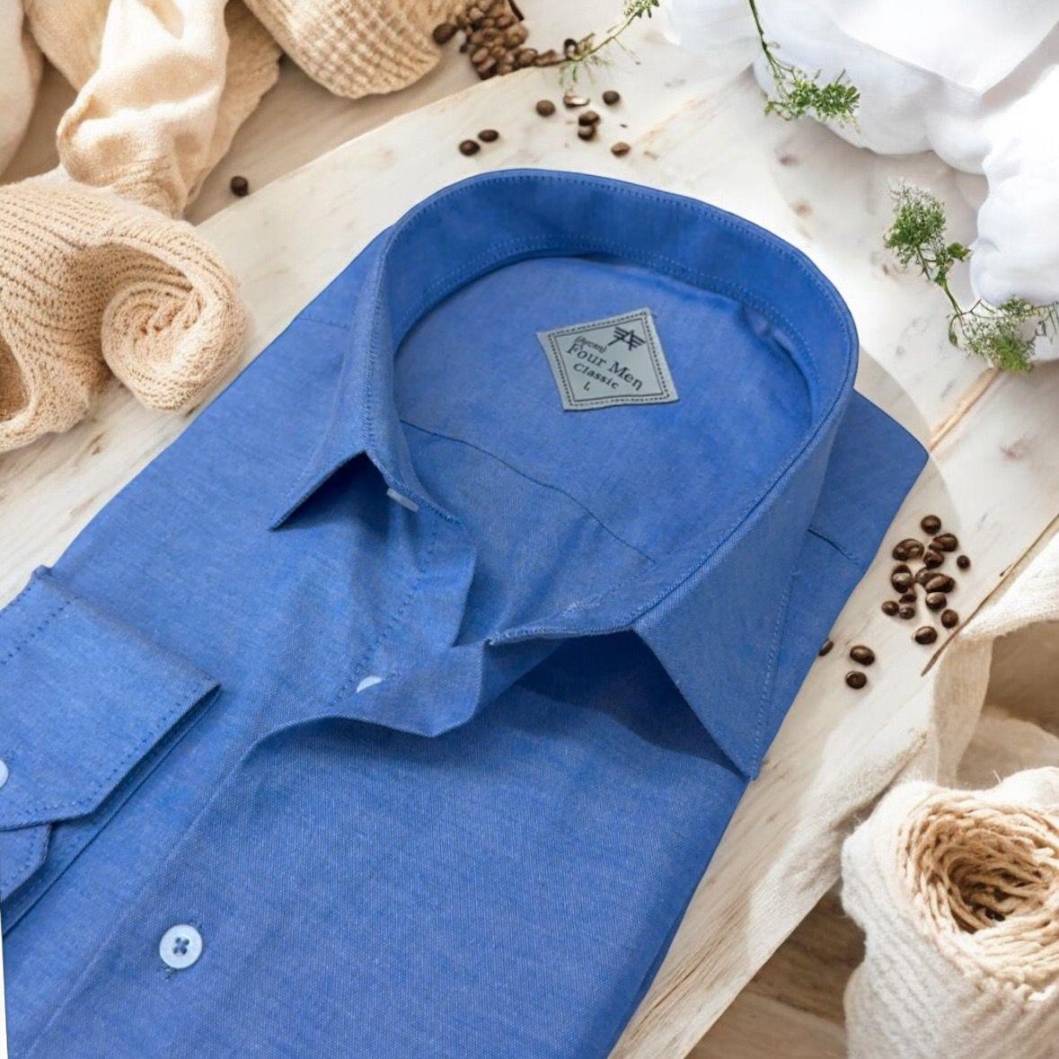 Pamuklu Oxford Uzun Kollu Unisex Gömlek (Standart Kalıp)