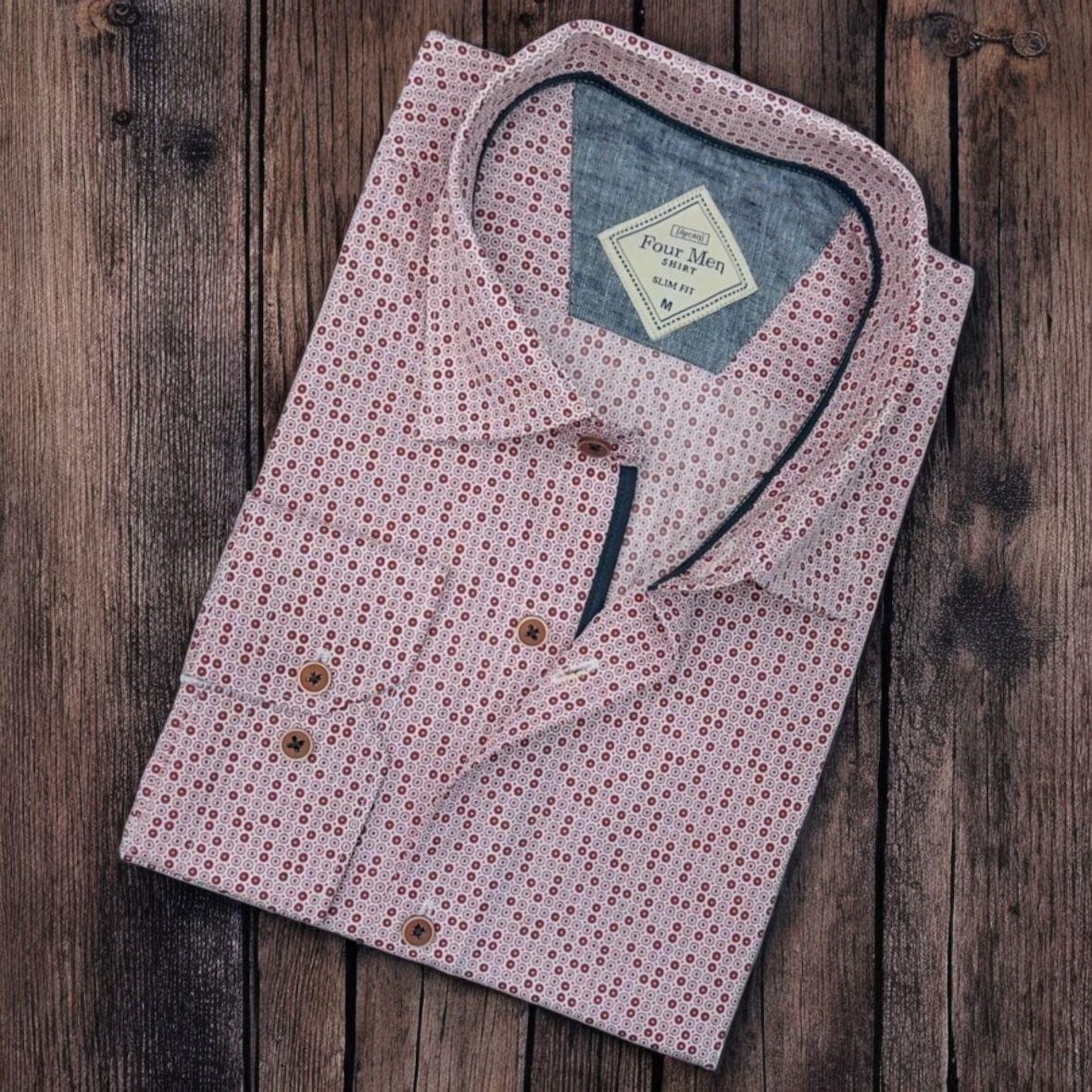 Pamuklu Pembe  Uzun Kollu Erkek Gömlek (Slim Fit Kalıp)