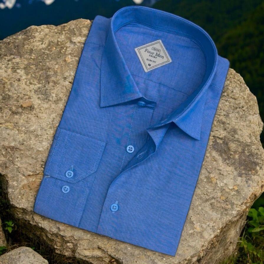 Pamuklu Uzun Kollu Erkek Gömlek (Slim Fit Kalıp)