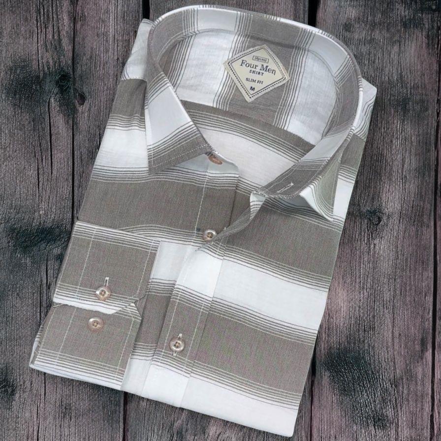 Pamuklu Uzun Kollu Erkek Gömlek (Slim Fit Kalıp)