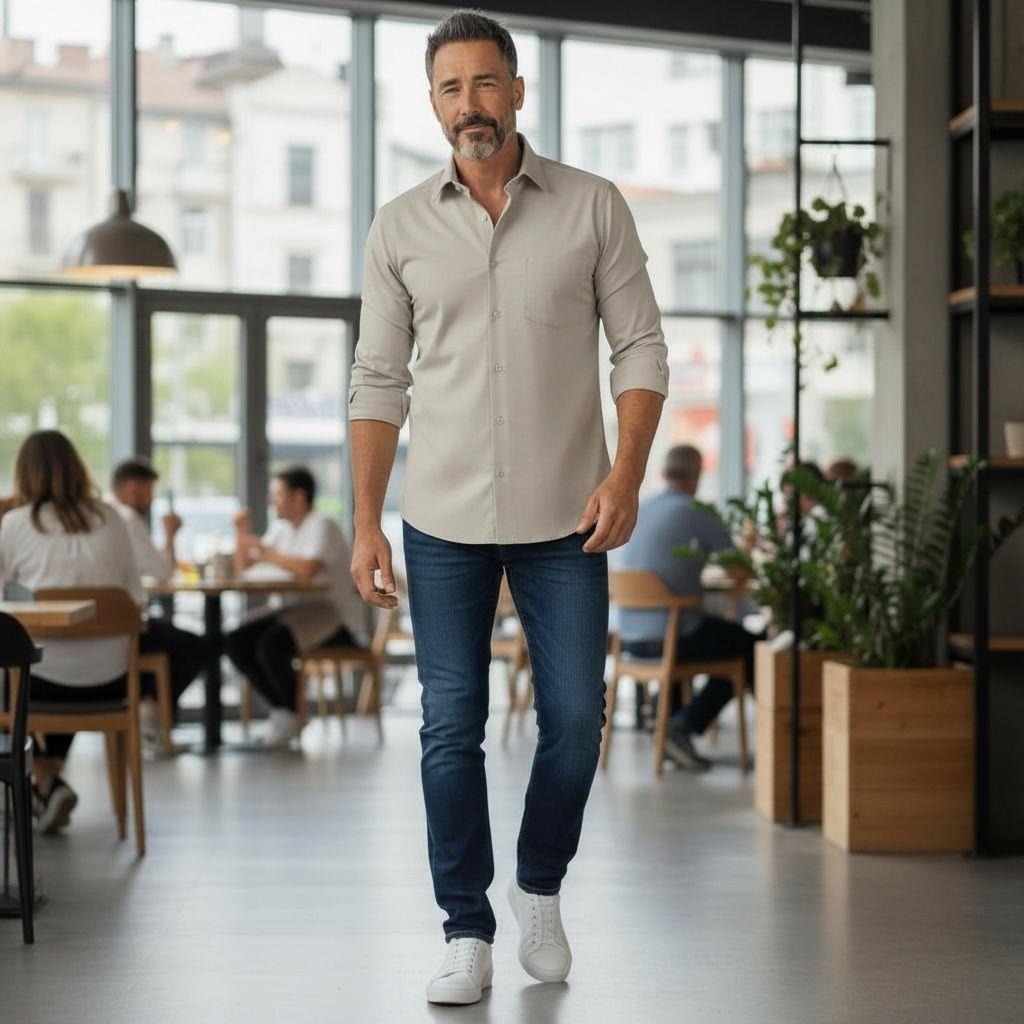 Petekli Klasik %100 Cotton Uzun Kollu Terletmeyen 4 Mevsim Gömlek (Regular Kalıp)