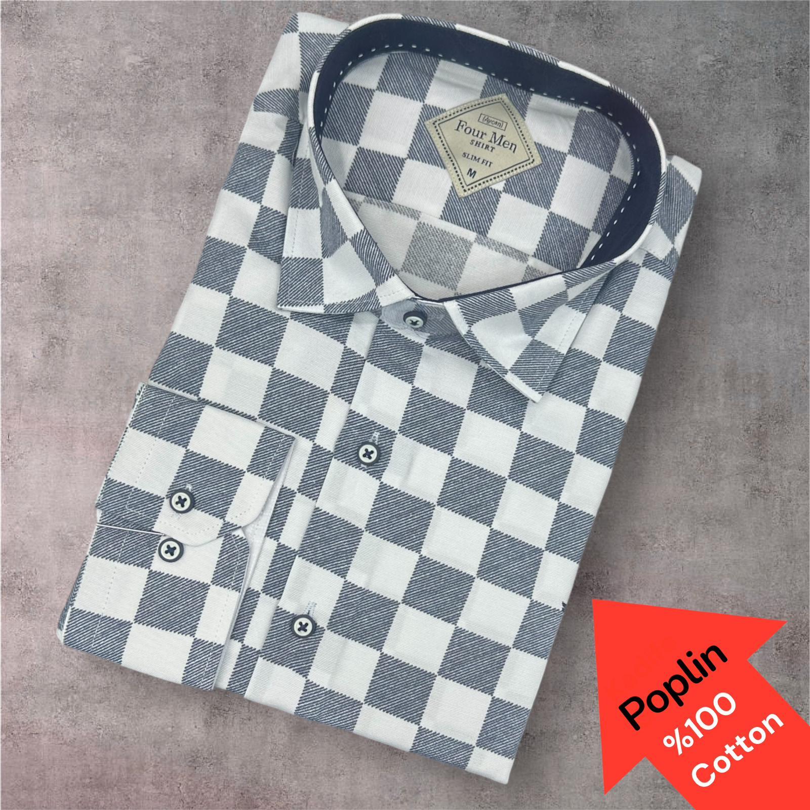 Poplin %100 Cotton Pamuklu Uzun Kollu Terletmeyen Gömlek (Slim Fit Kalıp)
