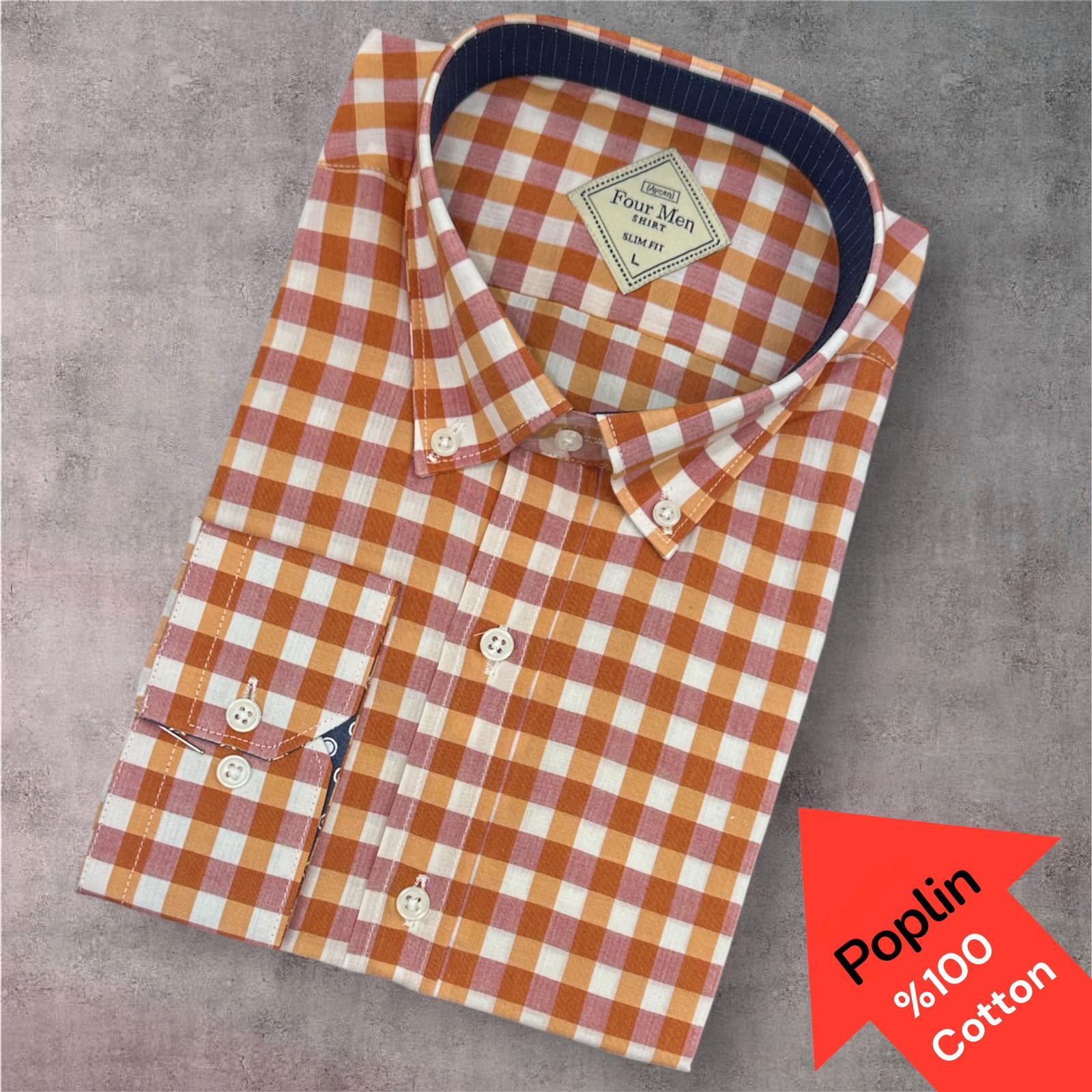 Poplin %100 Cotton Pamuklu Uzun Kollu Terletmeyen Gömlek (Slim Fit Kalıp)