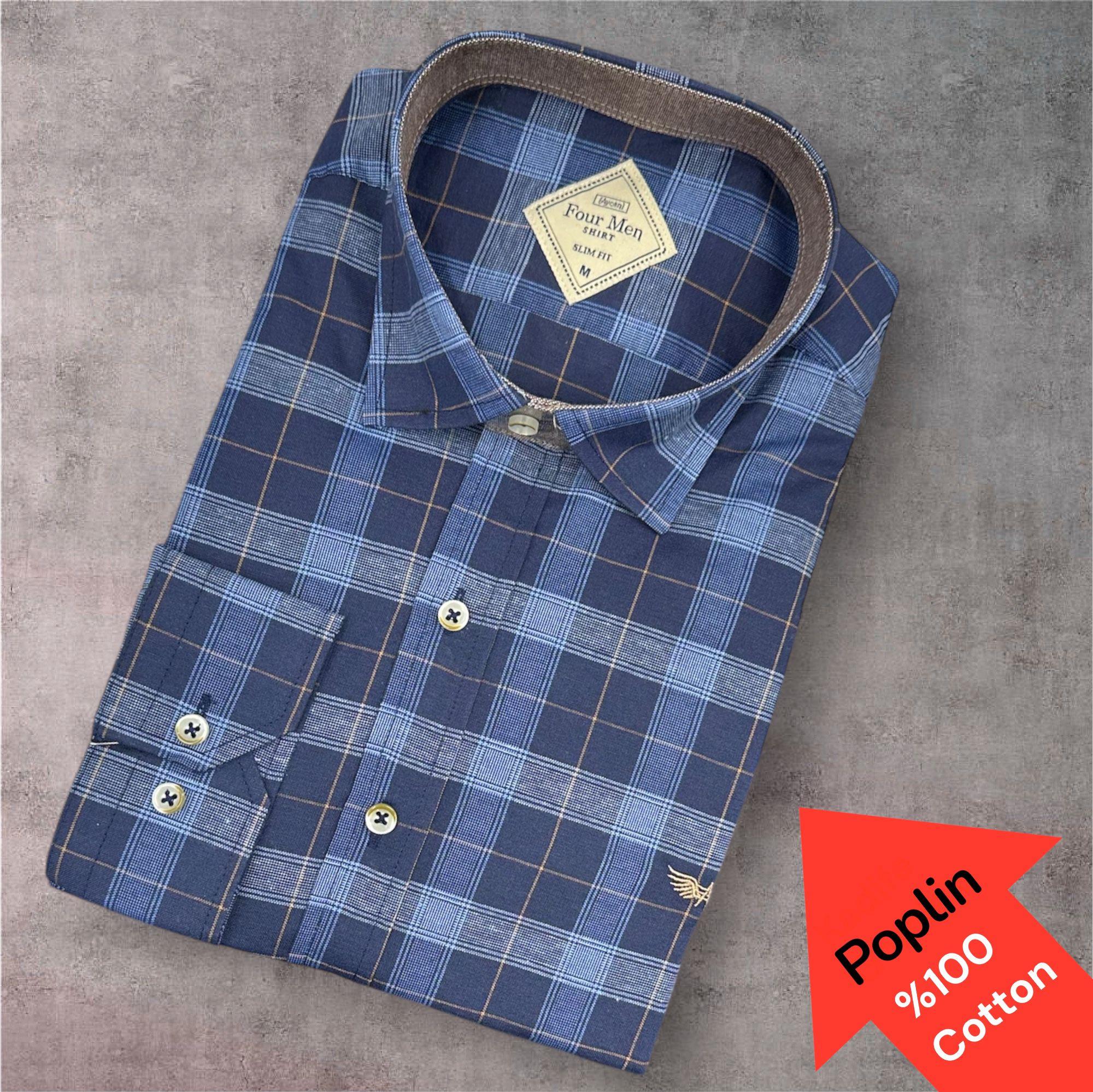 Poplin %100 Cotton Pamuklu Uzun Kollu Terletmeyen Gömlek (Slim Fit Kalıp)