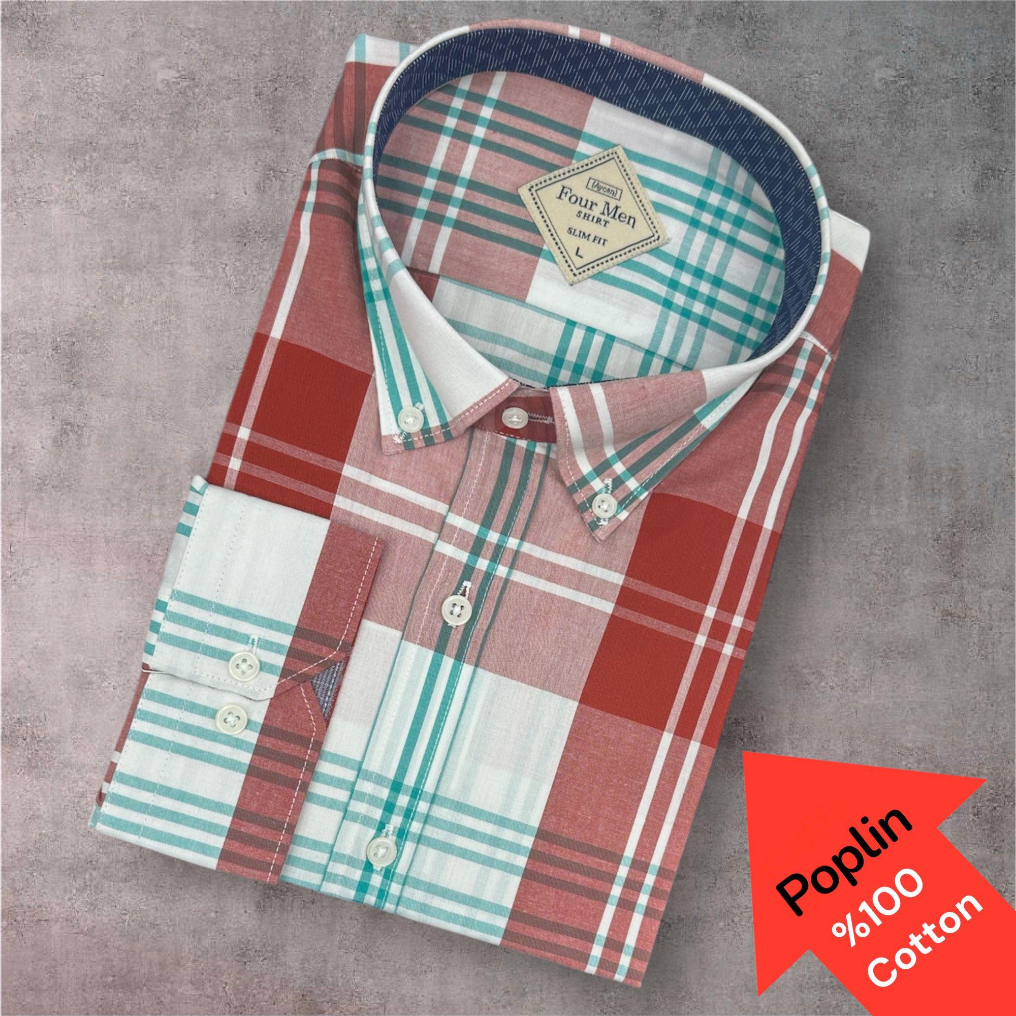 Poplin %100 Cotton Pamuklu Uzun Kollu Terletmeyen Gömlek (Slim Fit Kalıp)