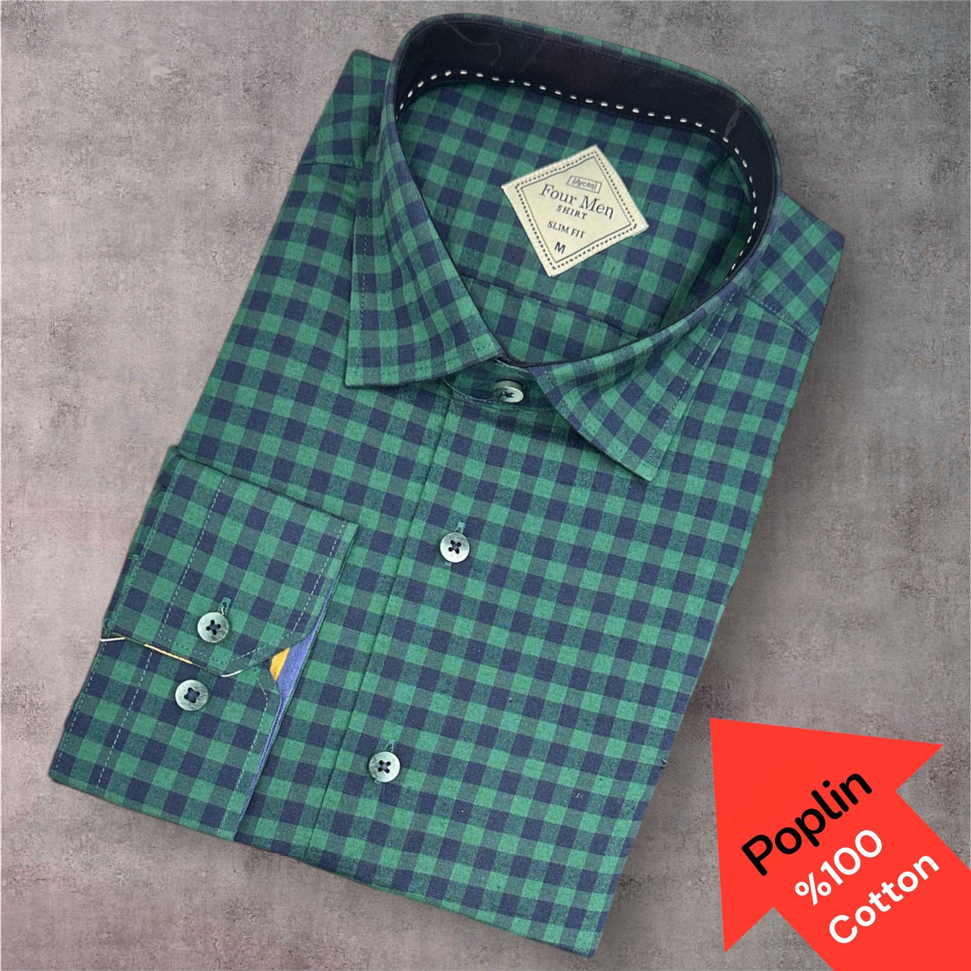 Poplin %100 Cotton Pamuklu Uzun Kollu Terletmeyen Gömlek (Slim Fit Kalıp)