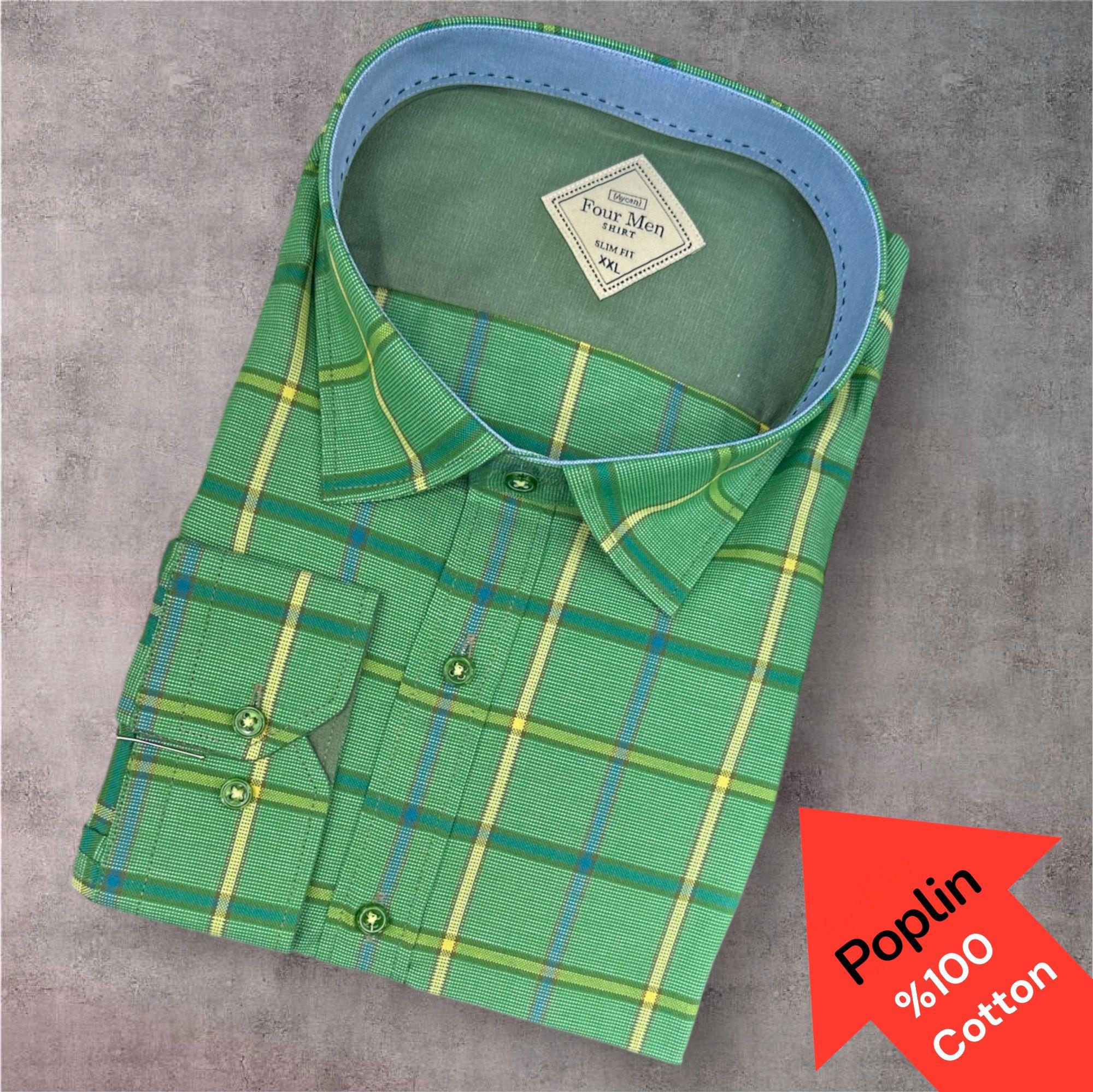 Poplin %100 Cotton Pamuklu Uzun Kollu Terletmeyen Gömlek (Slim Fit Kalıp)