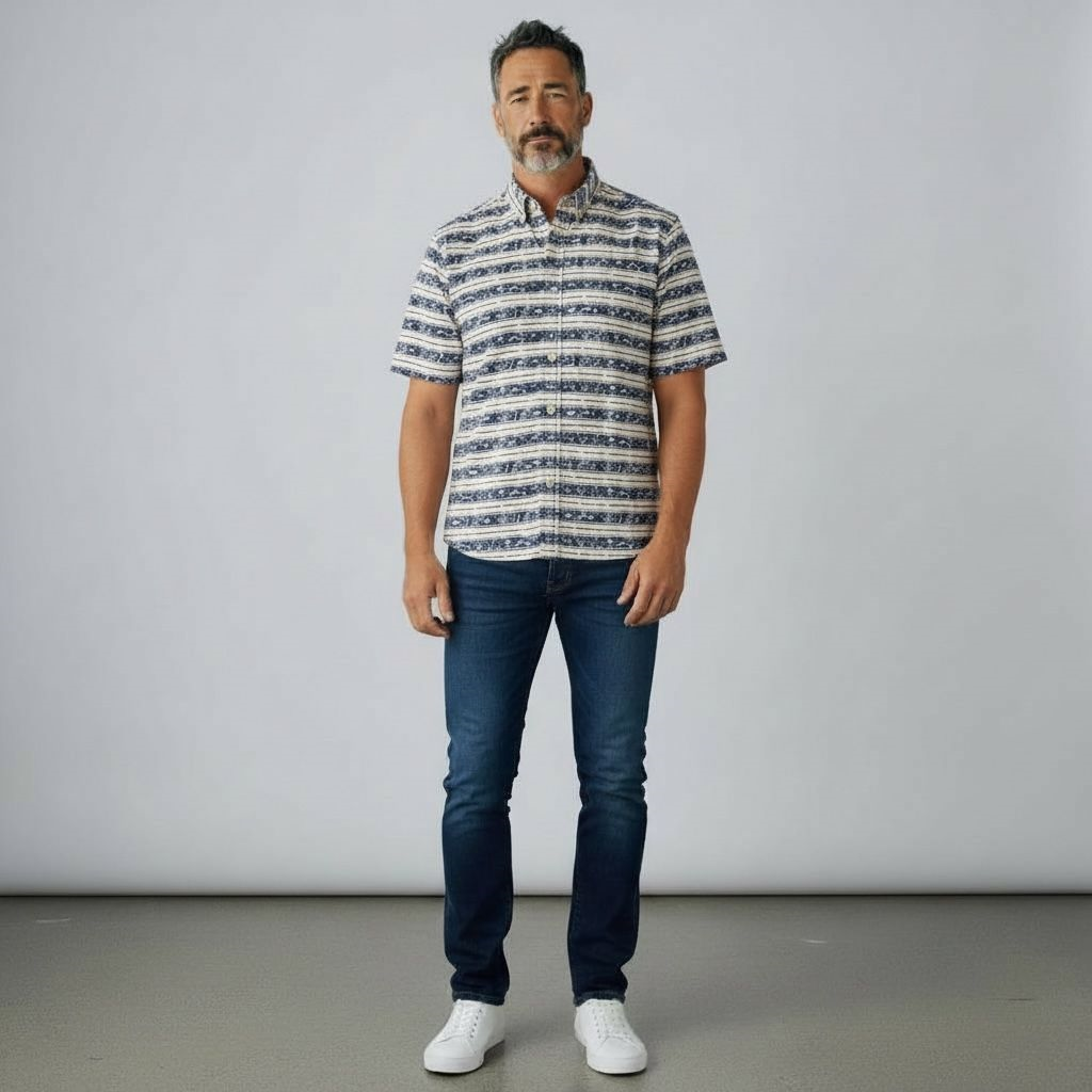 Slim Fit Pamuklu Kısa Kollu Gömlek (Slim Fit Kalıp)
