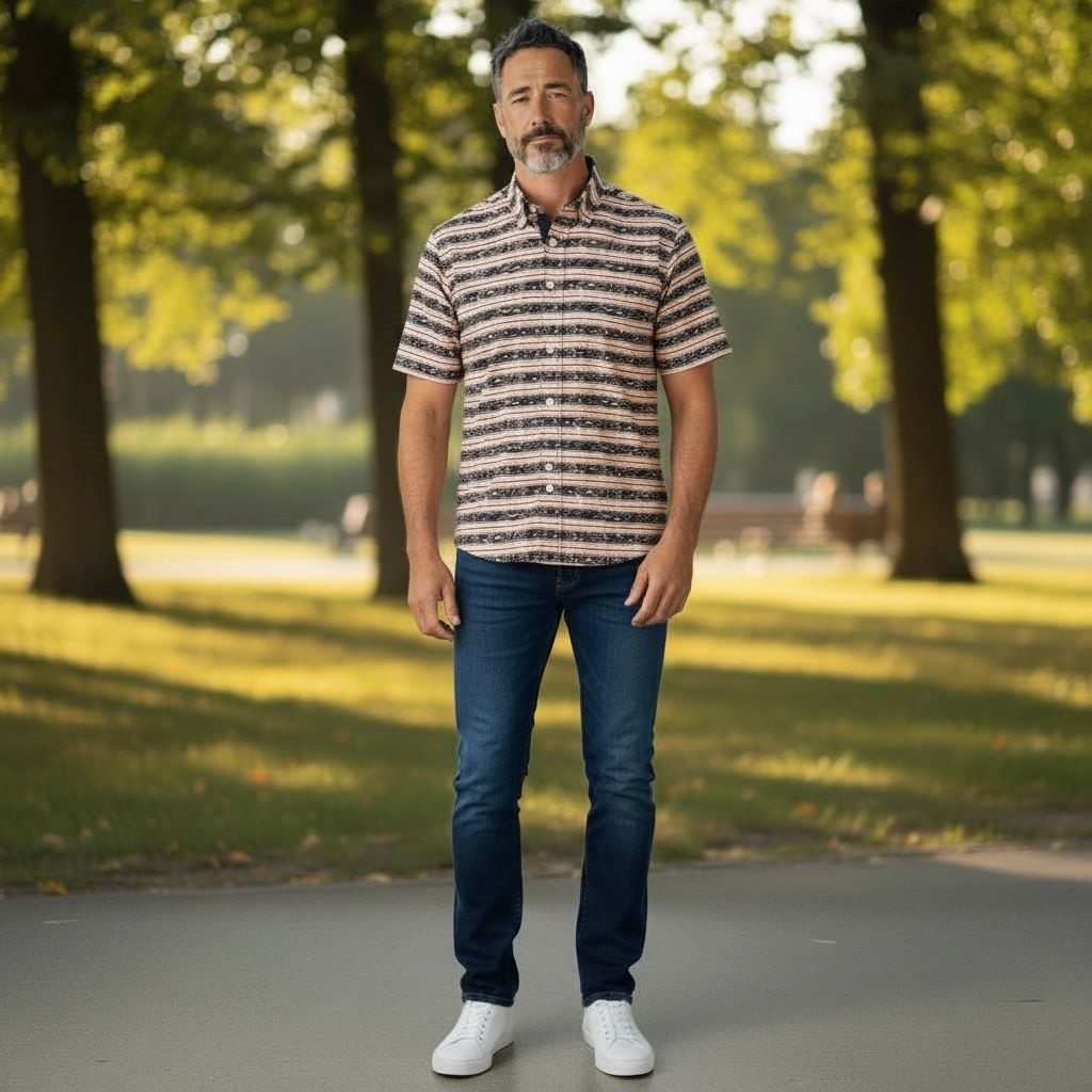 Slim Fit Pamuklu Kısa Kollu Yaka Gizli Düğme Gömlek (Slim Fit Kalıp)