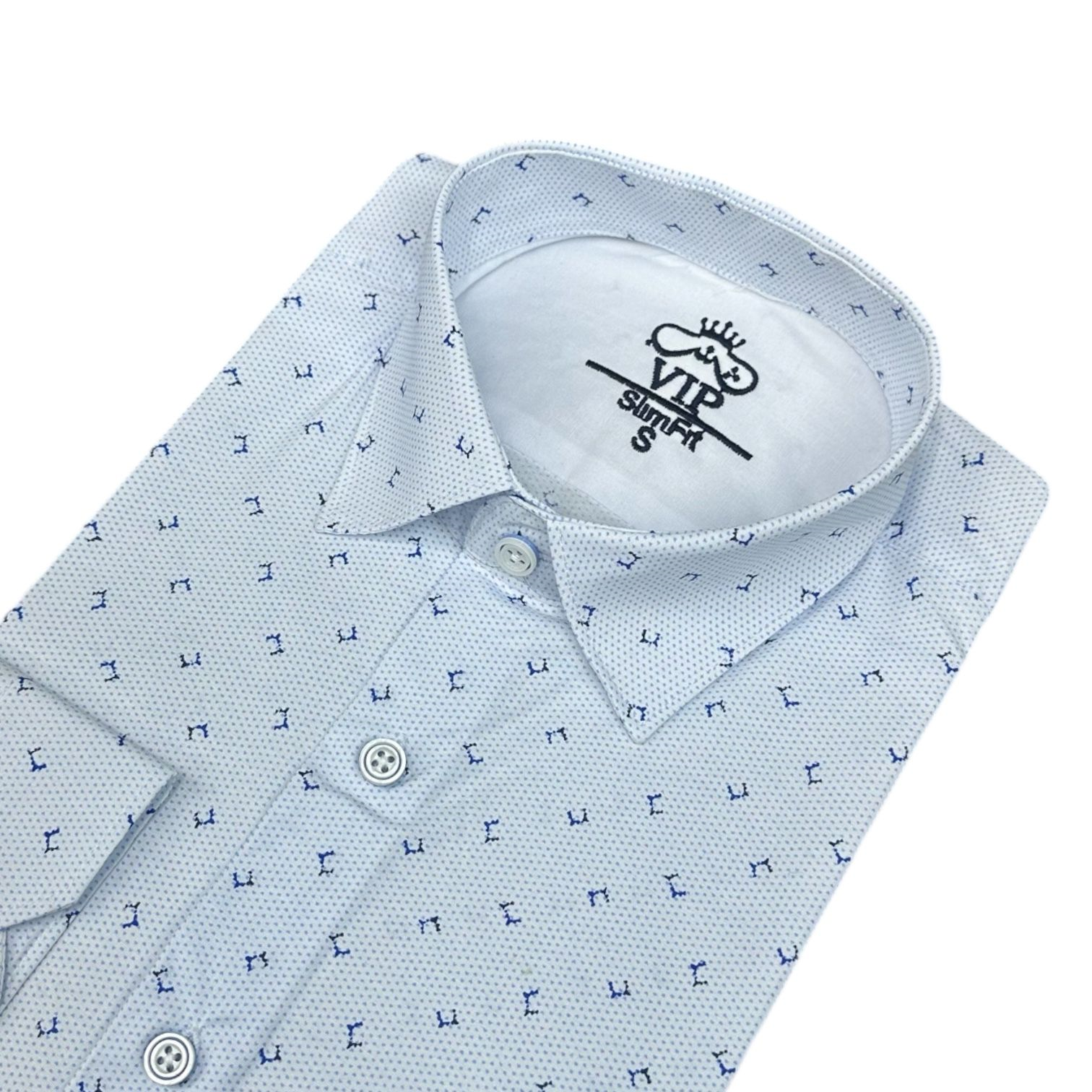 Slim Fit Pamuklu Uzun Kollu Cepsiz Gömlek (Slim Fit Kalıp)