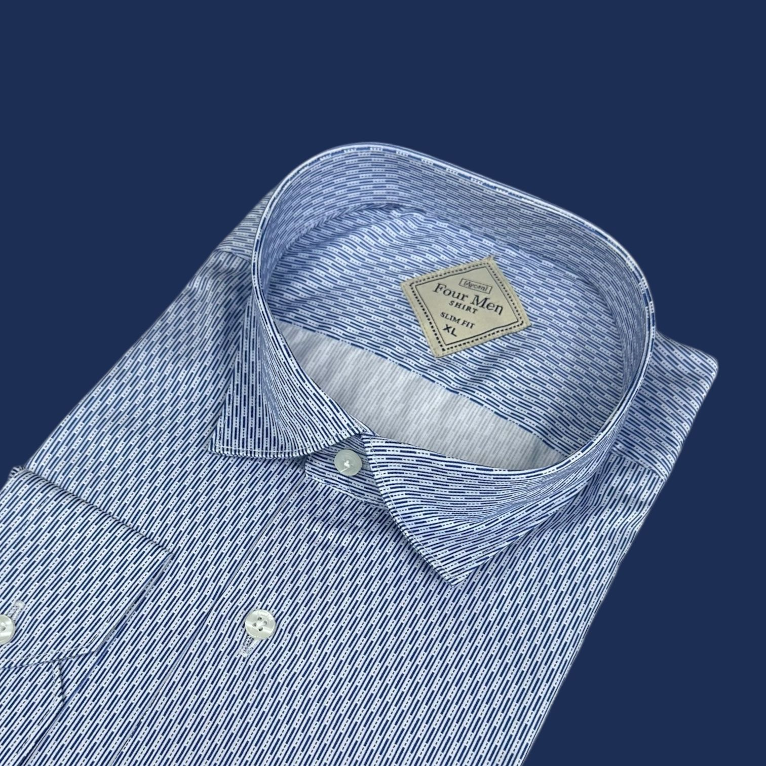 Slim Fit Pamuklu Uzun Kollu Cepsiz Gömlek (Slim Fit Kalıp)