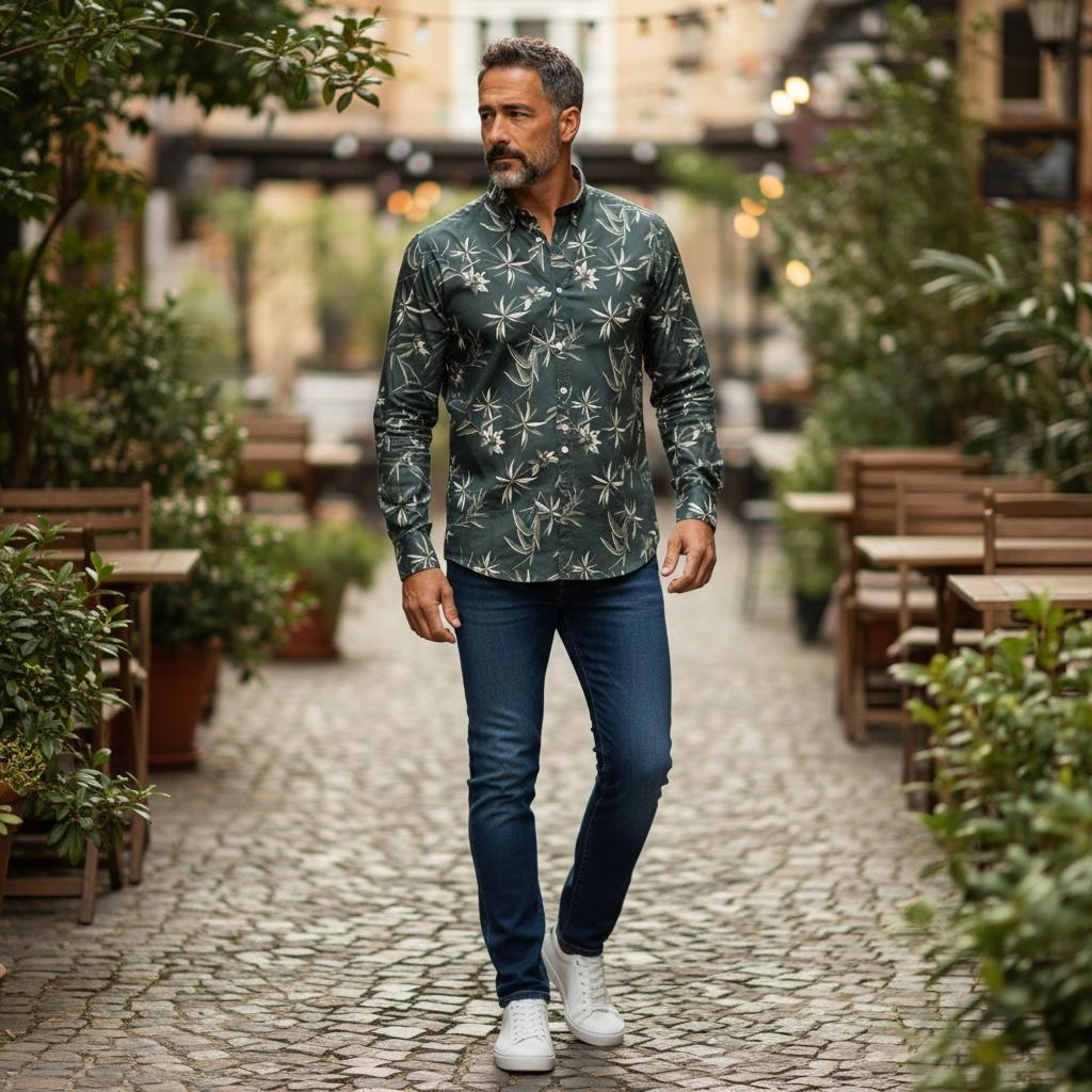 Slim Fit Pamuklu Uzun Kollu Cepsiz Spor Gömlek (Slim Fit Kalıp)
