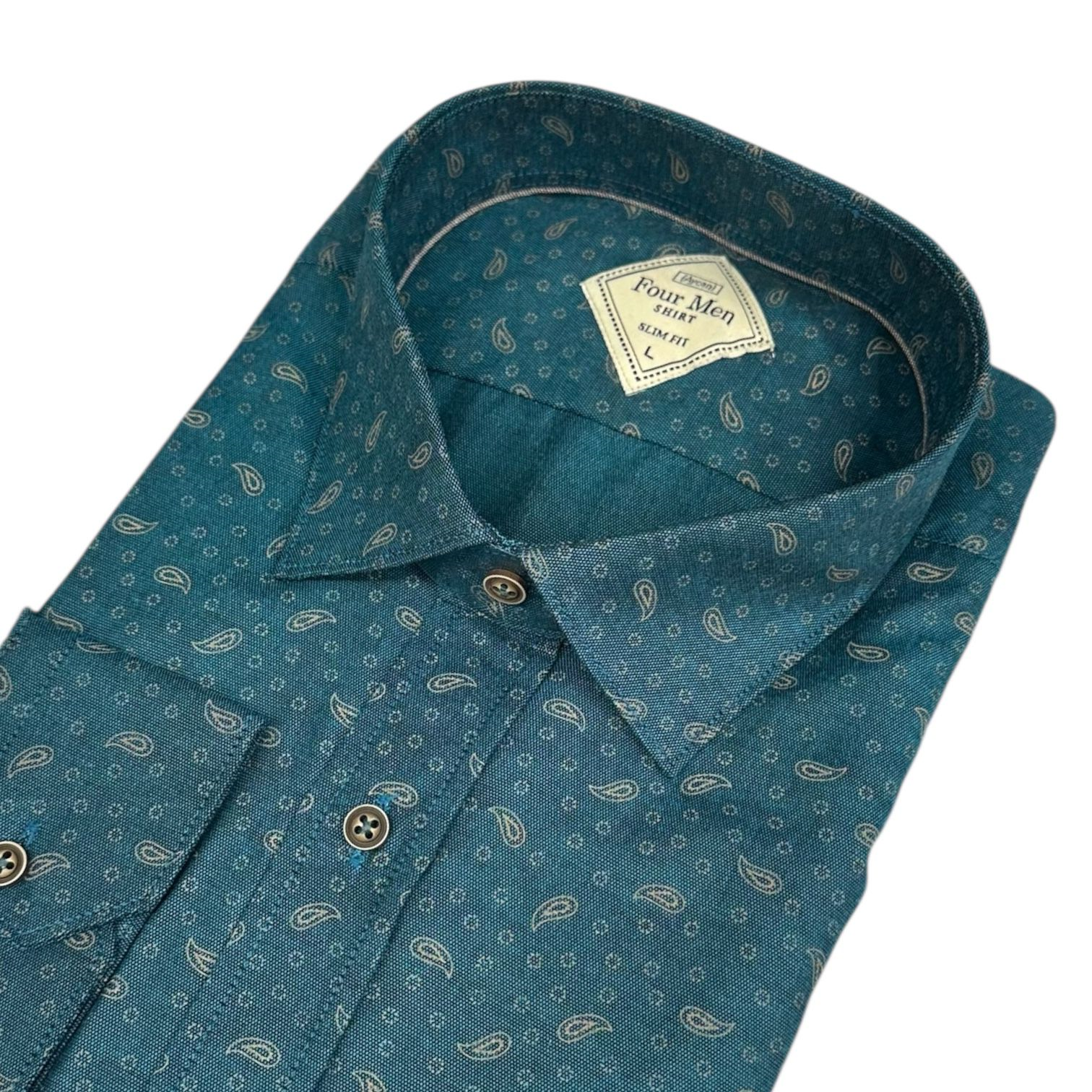 Slim Fit Pamuklu Uzun Kollu Cepsiz Spor Gömlek (Slim Fit Kalıp)