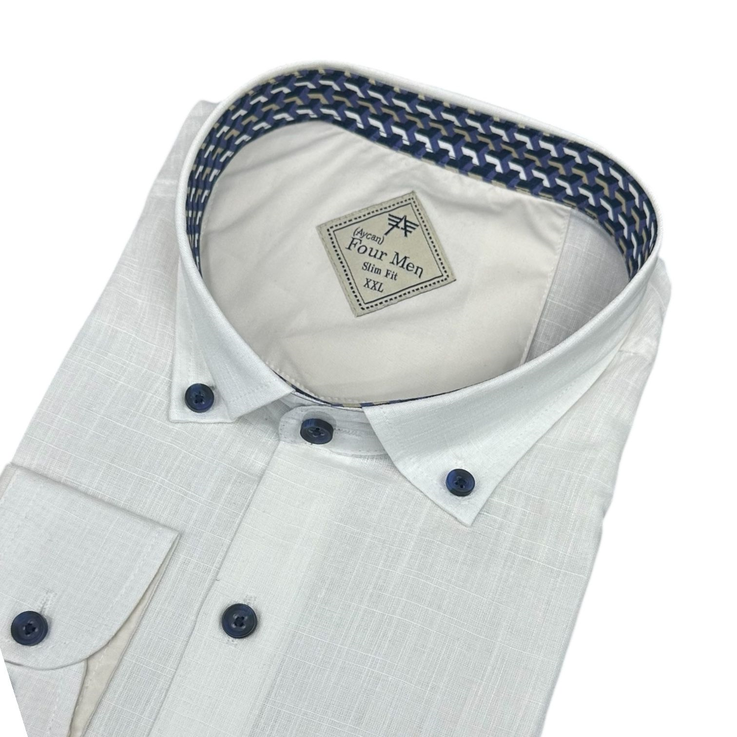 Slim Fit Pamuklu Uzun Kollu Cepsiz Spor Gömlek (Slim Fit Kalıp)