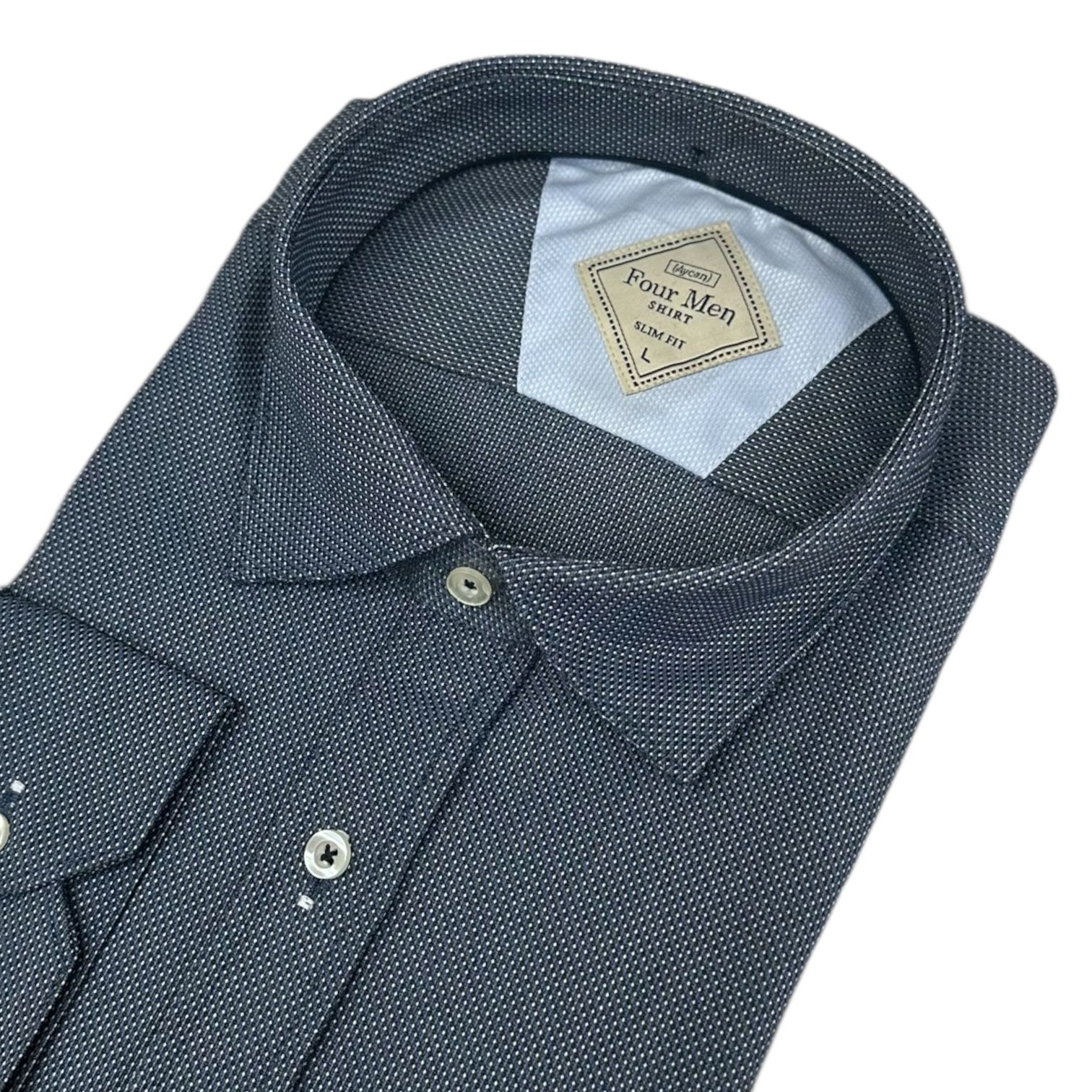 Slim Fit Pamuklu Uzun Kollu Cepsiz Spor Gömlek (Slim Fit Kalıp)