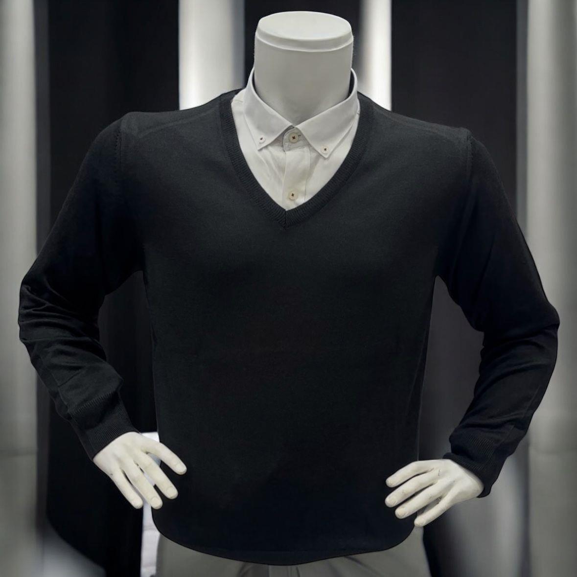Uzun Kollu Antrasit V Yaka Kazak (Unisex)